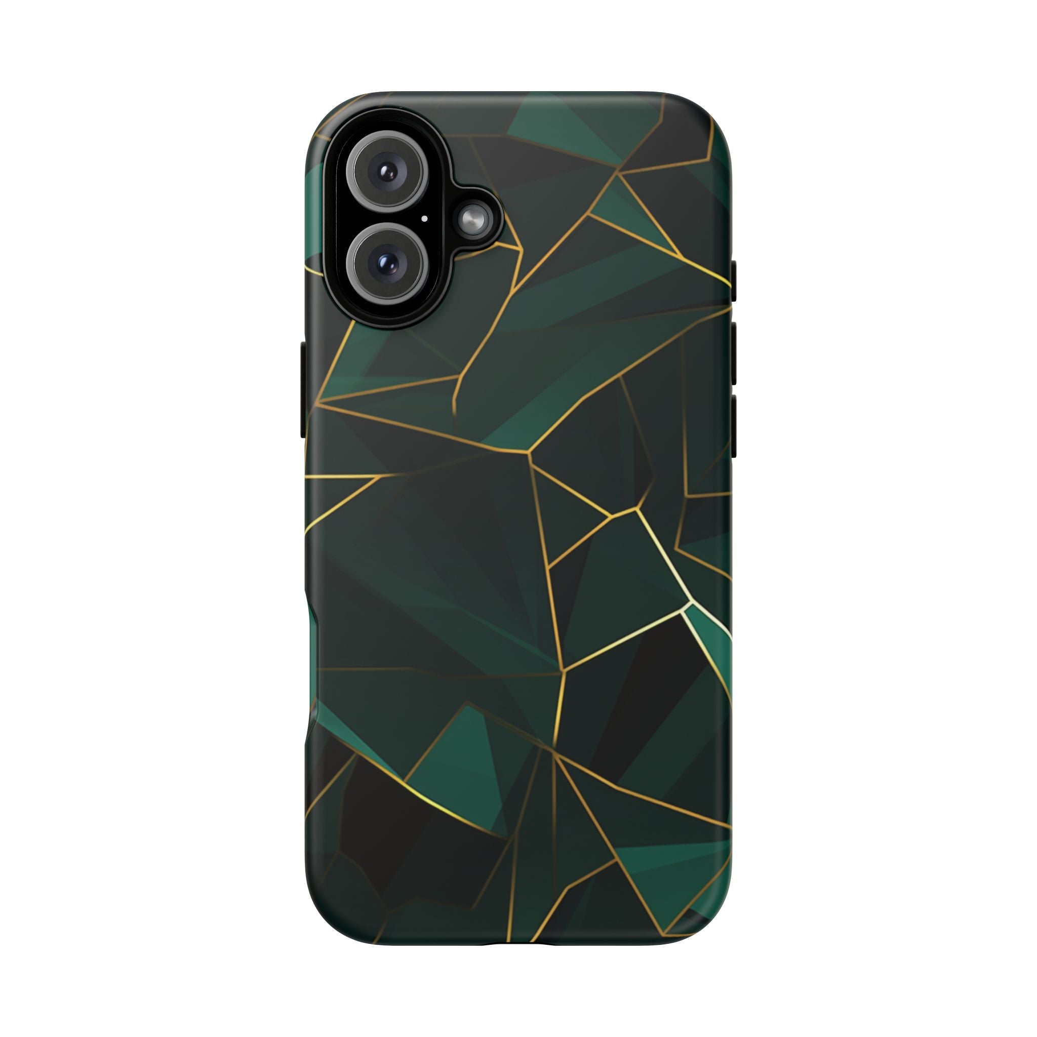 Emerald Veil - Geometric Luxe Phone Case iPhone 16 Plus Matte