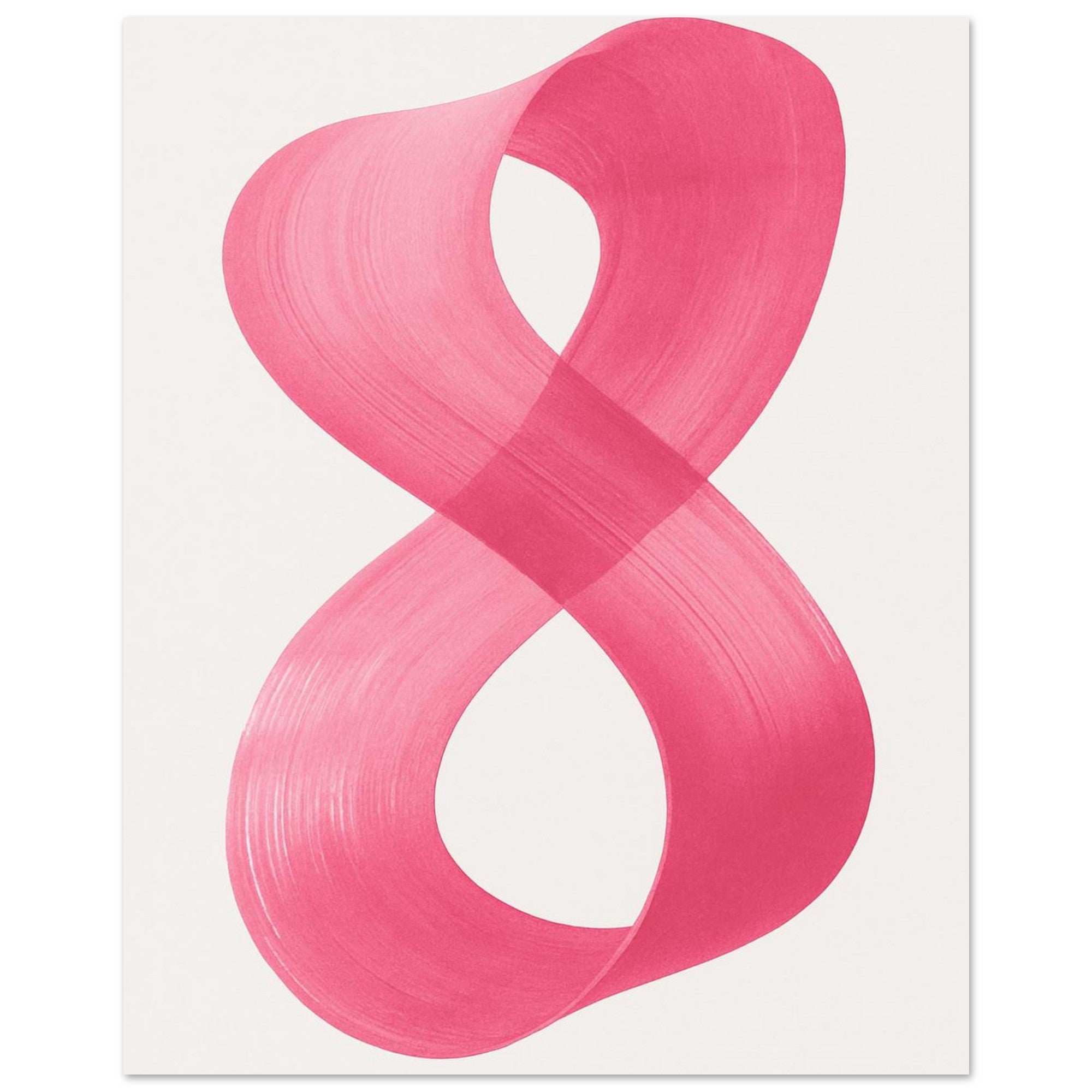 Infinity Abstract Brushstroke Art Print - Modern Minimalist Poster in Pink, Blue, Ochre, Black 40x50 cm 16x20″ Pink