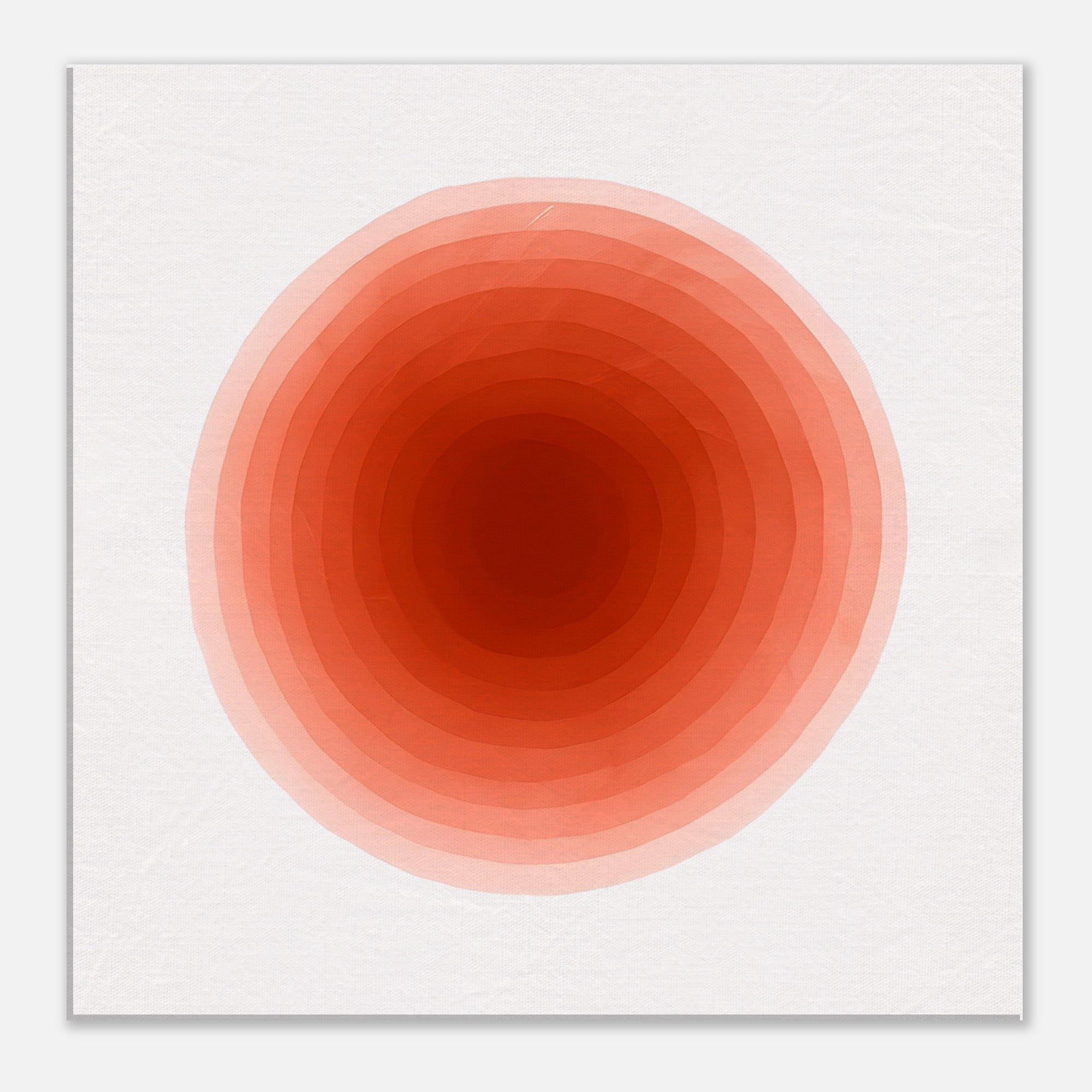 Crimson Pulse – Abstract Red Watercolor Circle Print - Slim Canvas - Wall Art 50x50 cm 20x20″
