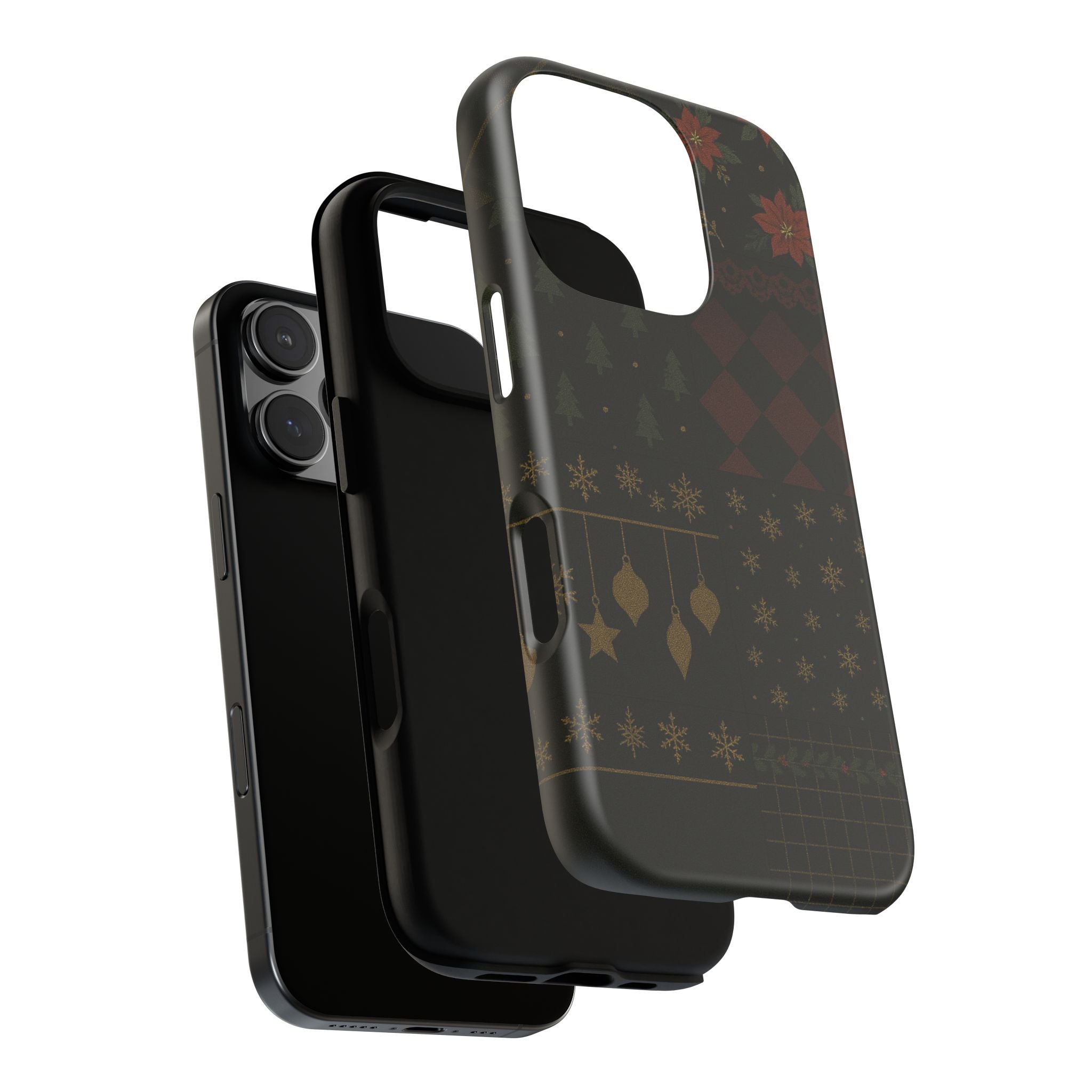 Black Luxury Phone Case for Christmas Festive Season - Tough design