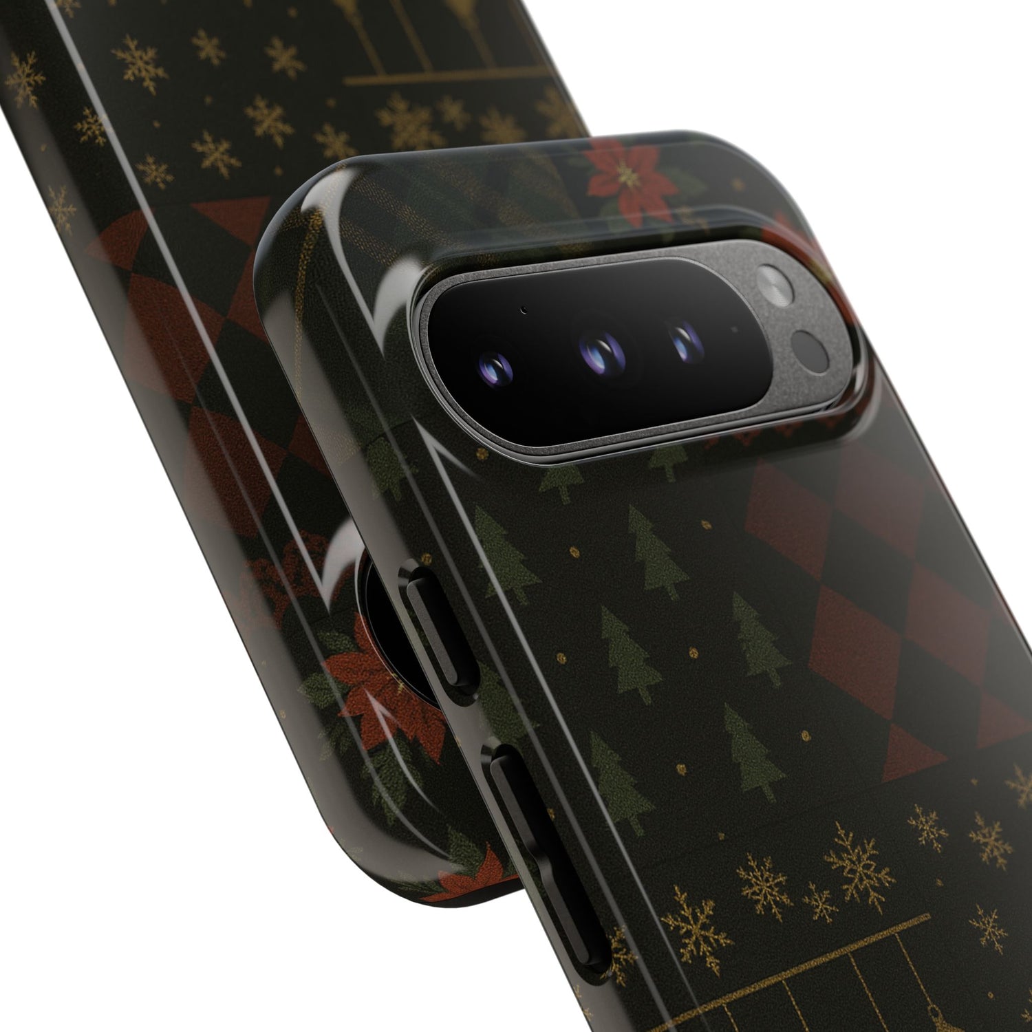 Black Luxury Phone Case for Christmas Festive Season - Tough design