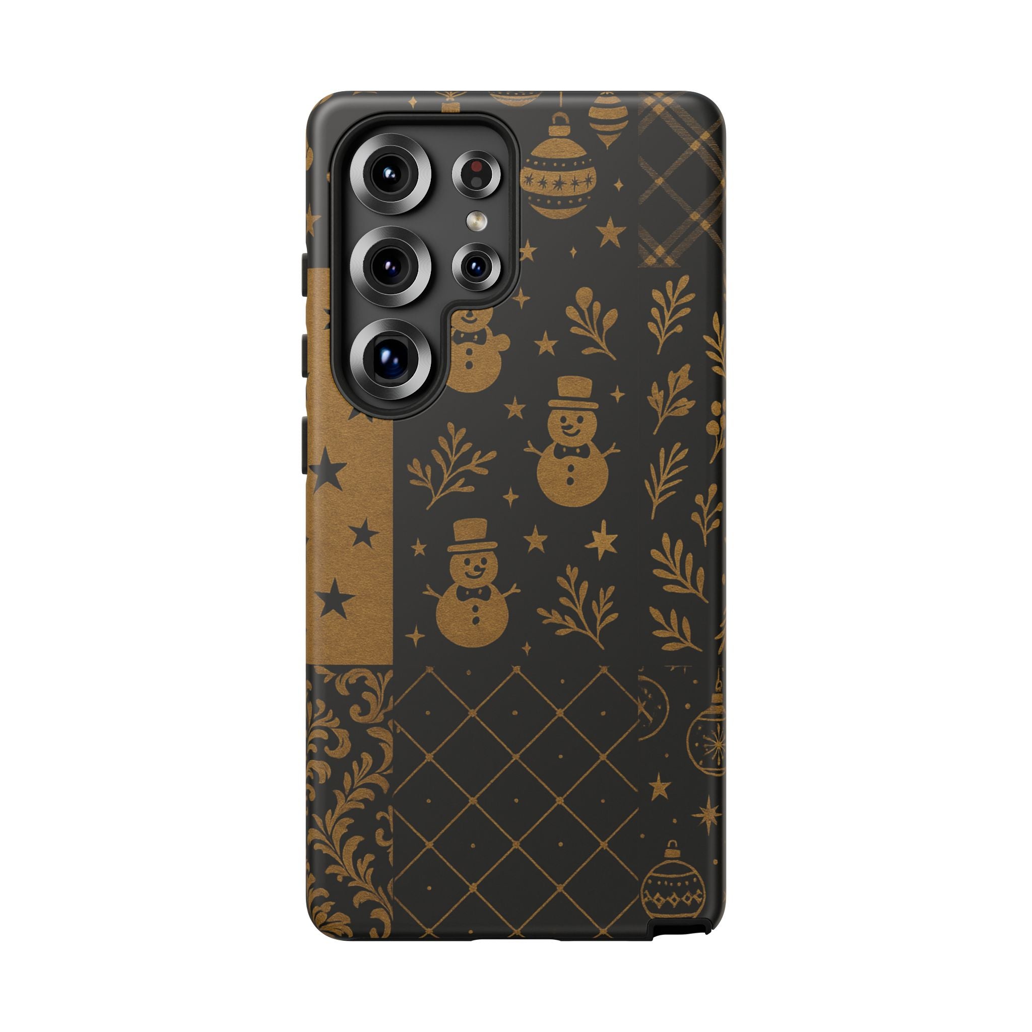 Black Festive Phone Case | Christmas Gift | Holiday Decor | Snowman Design | Tough Cases | Winter Celebration Samsung Galaxy S25 Ultra Matte