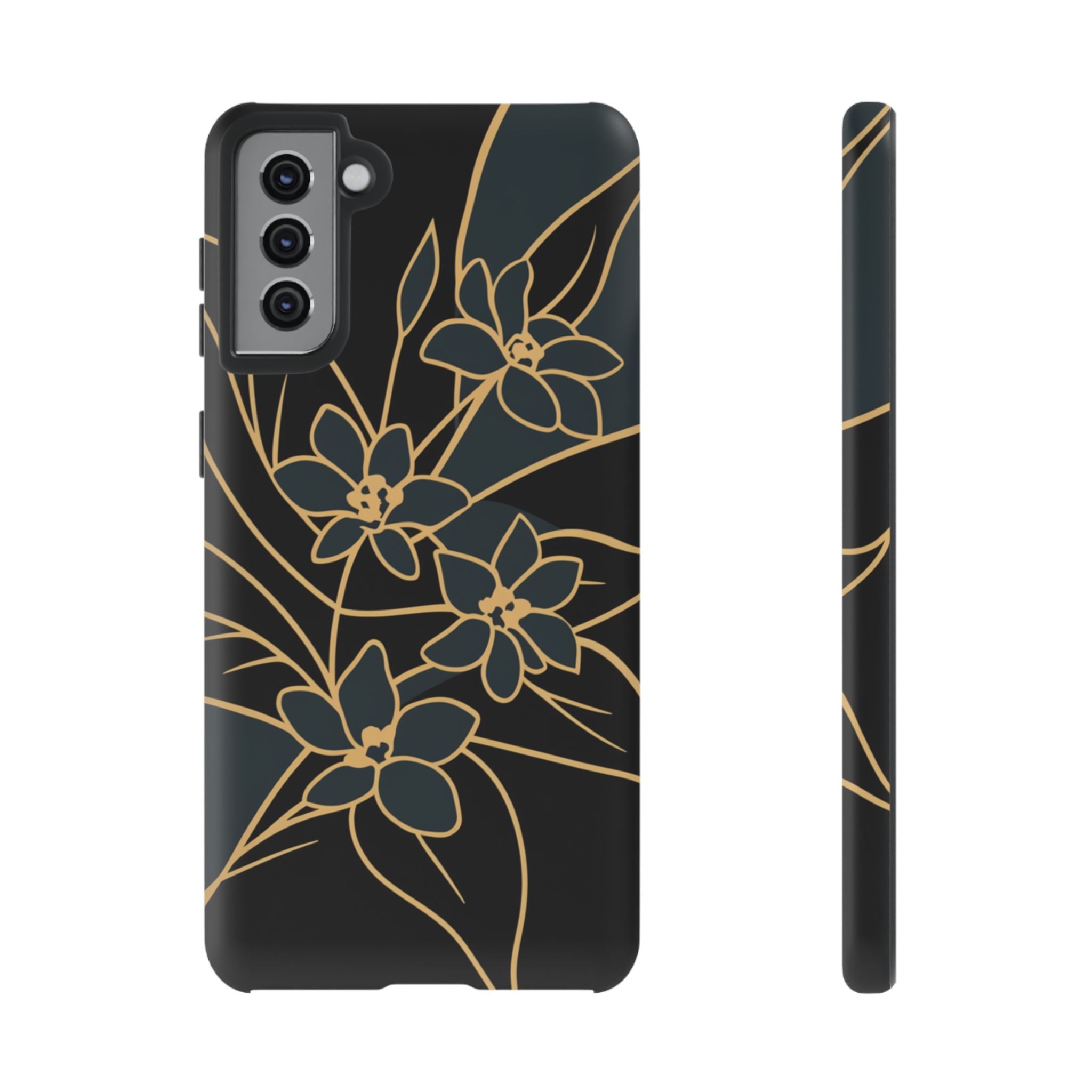 Golden Bloom - Elegant Floral Line Art Phone Case Samsung Galaxy S21 Plus Matte