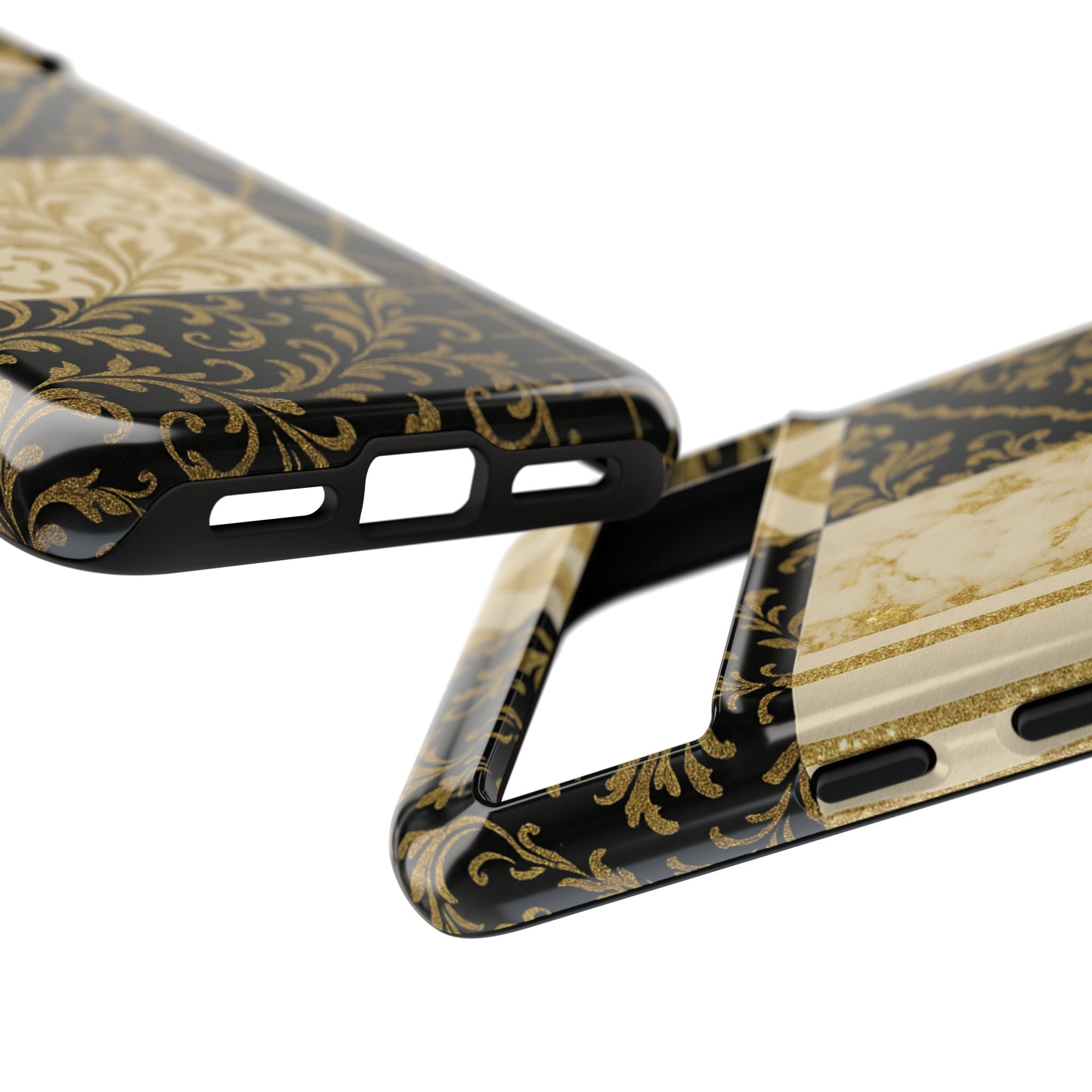 Phone Case, Luxury Black and Gold Festive Design for Christmas Gift, Holiday Decor, Tough Cases, Winter Celebration, Elegant iPhone Cover