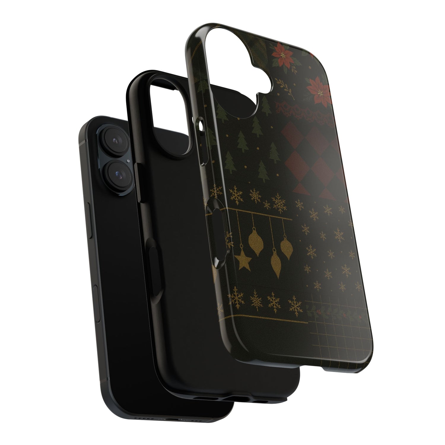 Black Luxury Phone Case for Christmas Festive Season - Tough design