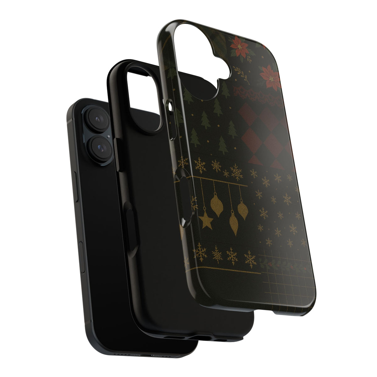 Black Luxury Phone Case for Christmas Festive Season - Tough design