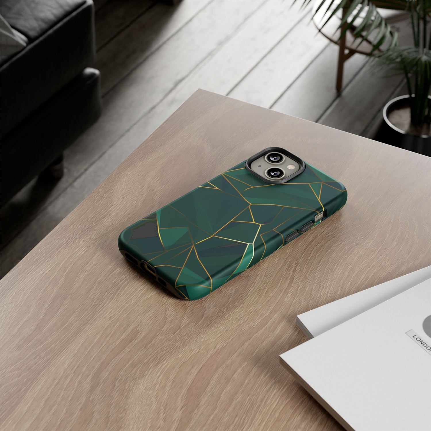Emerald Veil - Geometric Luxe Phone Case