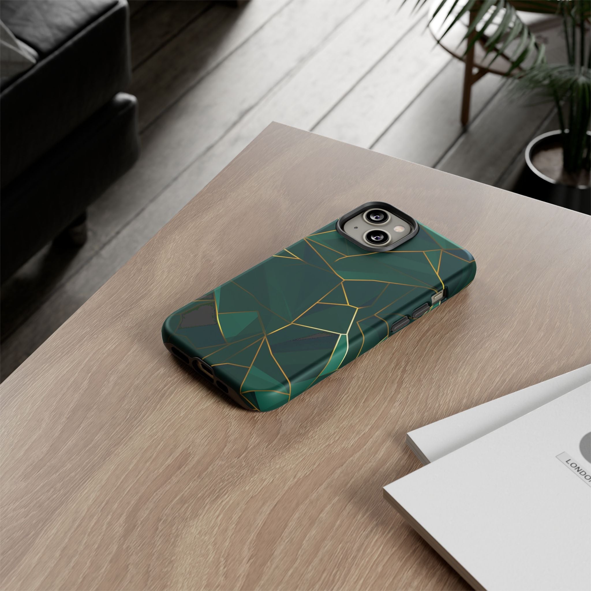 Emerald Veil - Geometric Luxe Phone Case