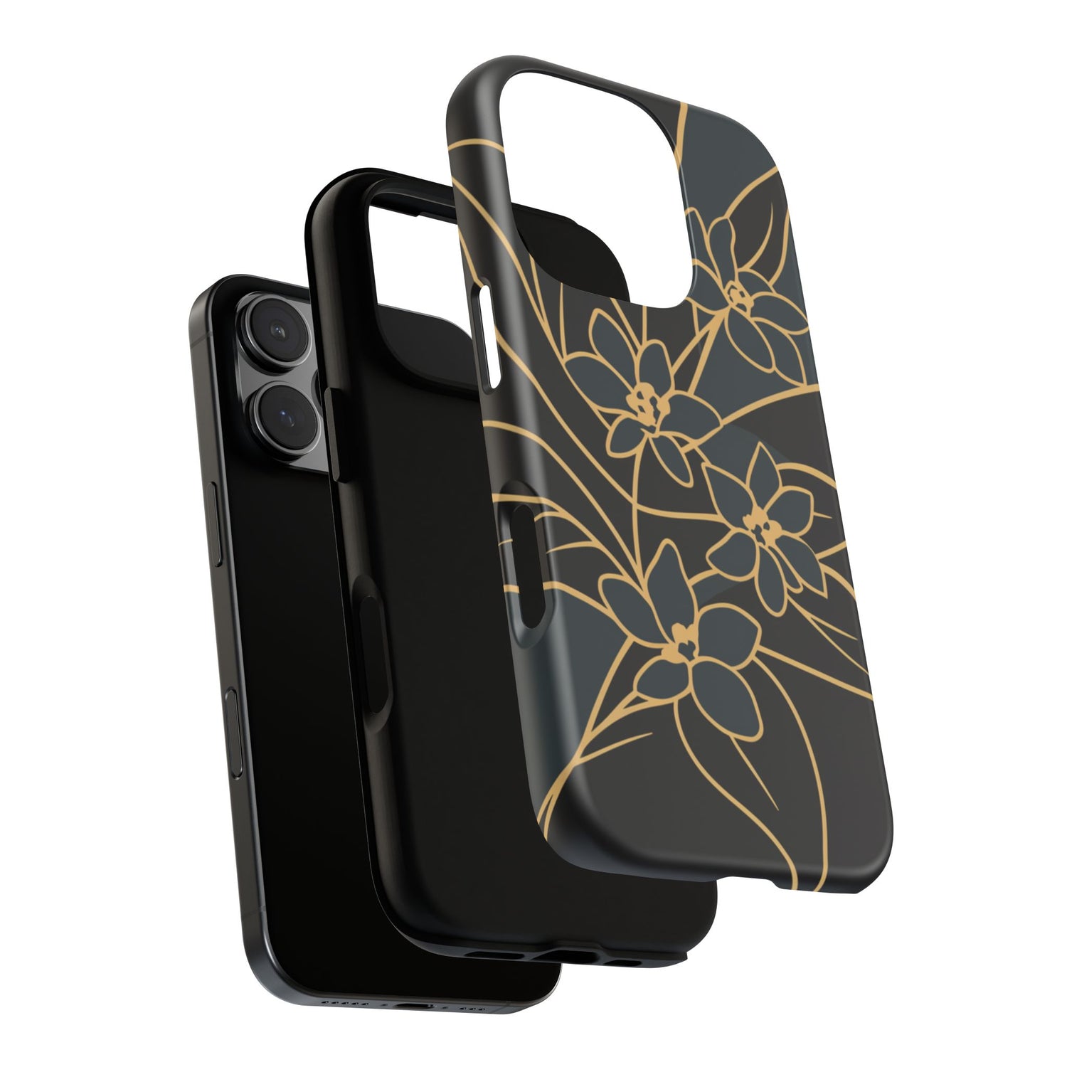 Golden Bloom - Elegant Floral Line Art Phone Case