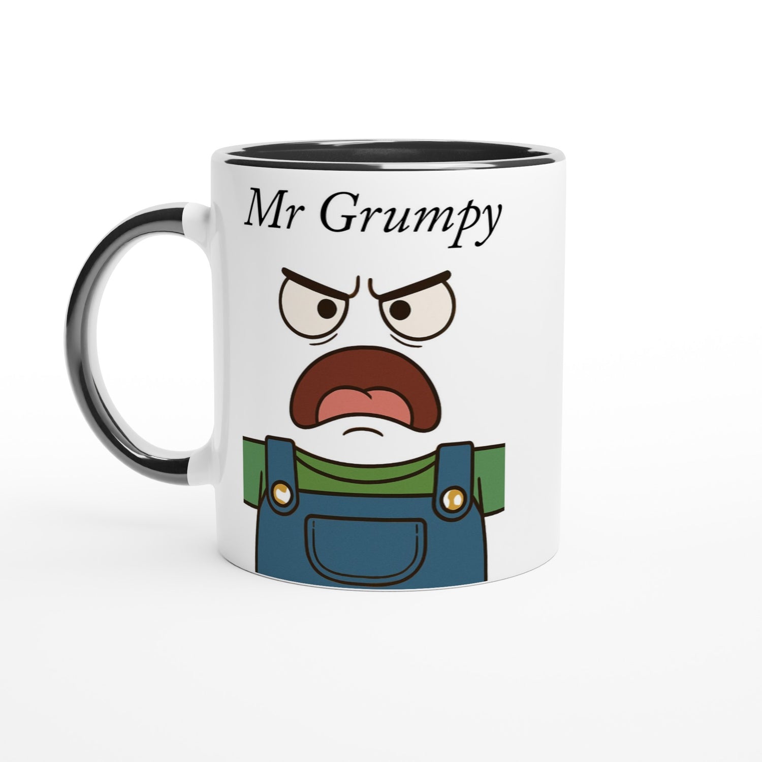 Mr Grumpy Mug - Fun 11oz Ceramic Coffee Cup - Perfect Gift for Dad, Friends & Co-workers Ceramic Black