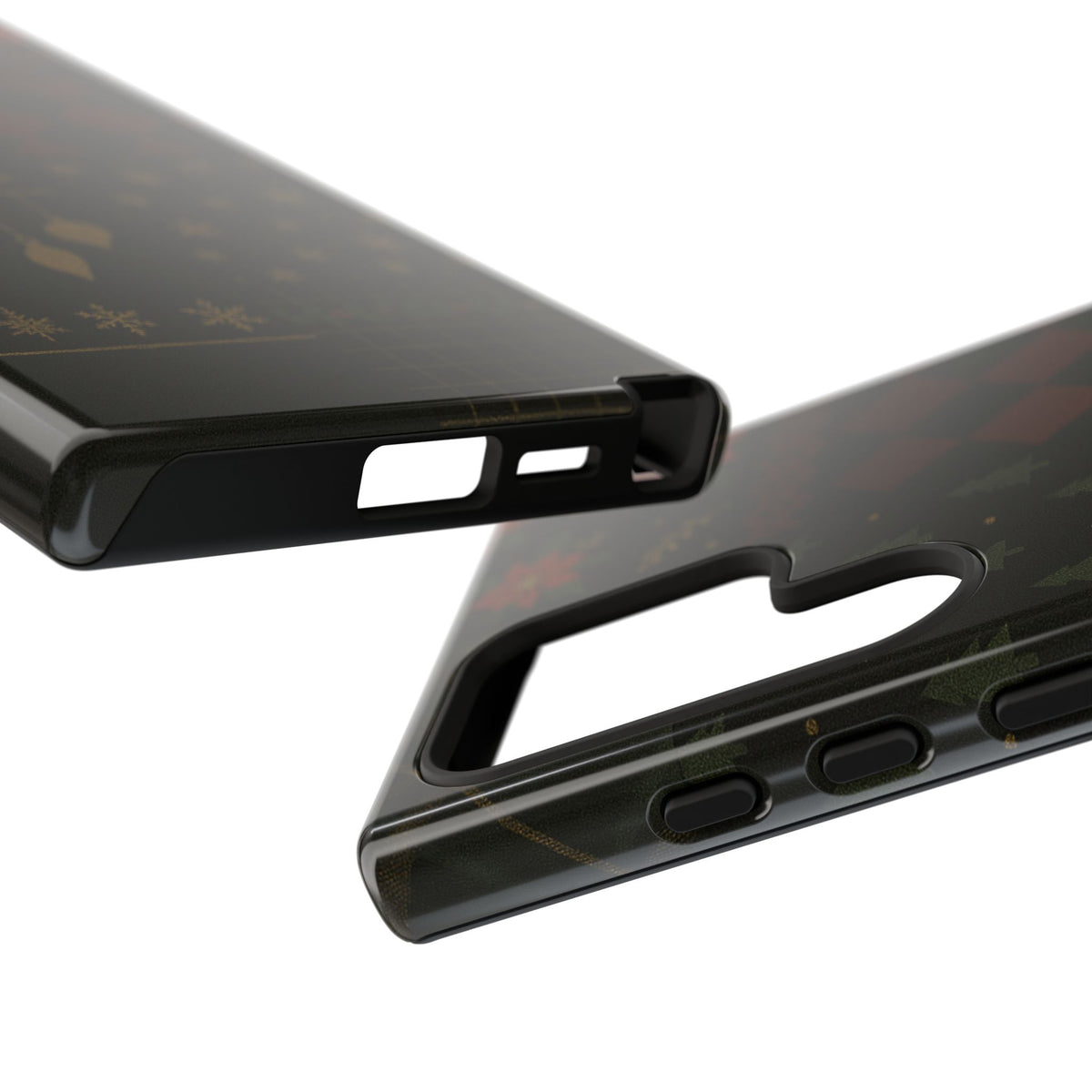 Black Luxury Phone Case for Christmas Festive Season - Tough design