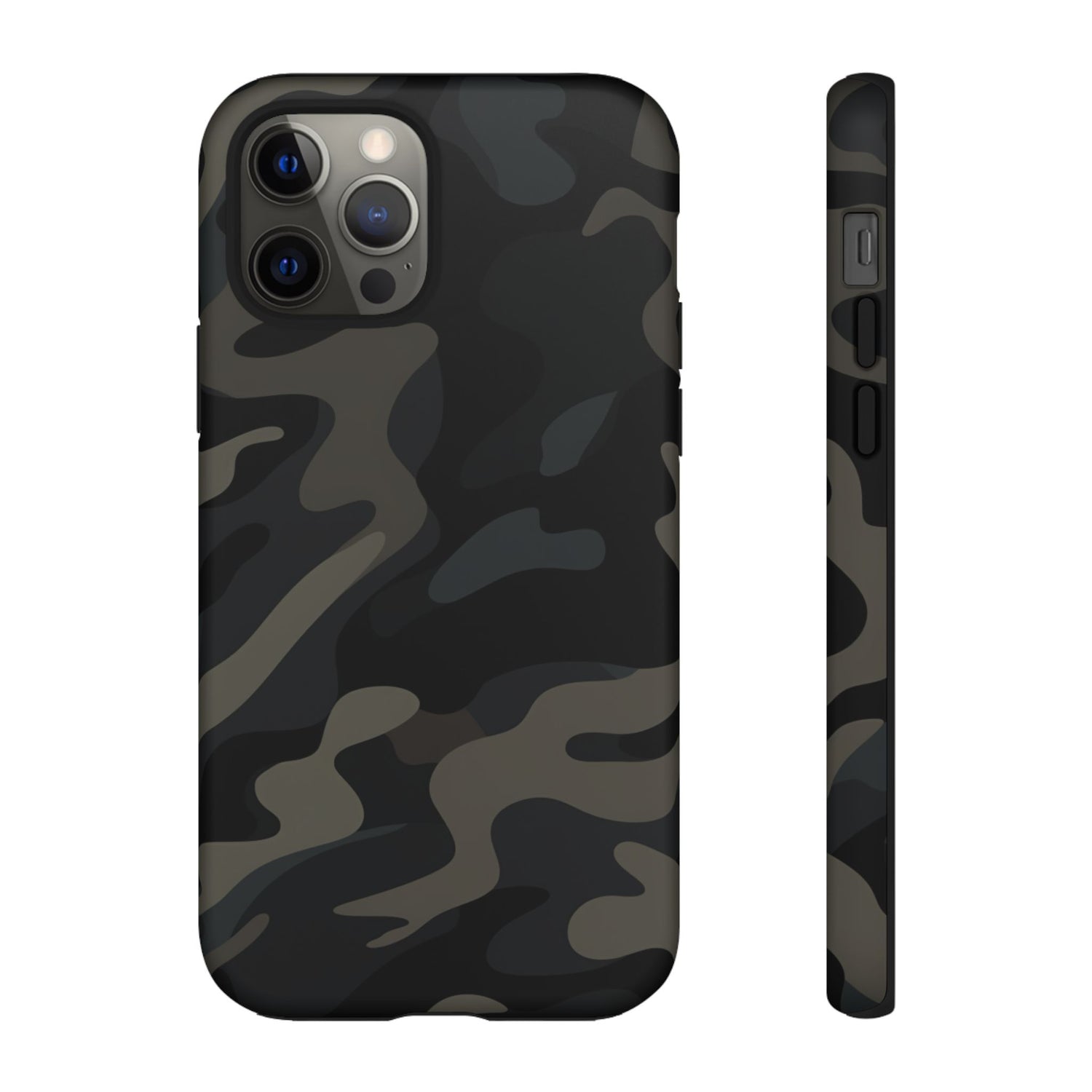 Black Camouflage Phone Case for iPhone, Samsung and Google Pixel iPhone 12 Pro Matte