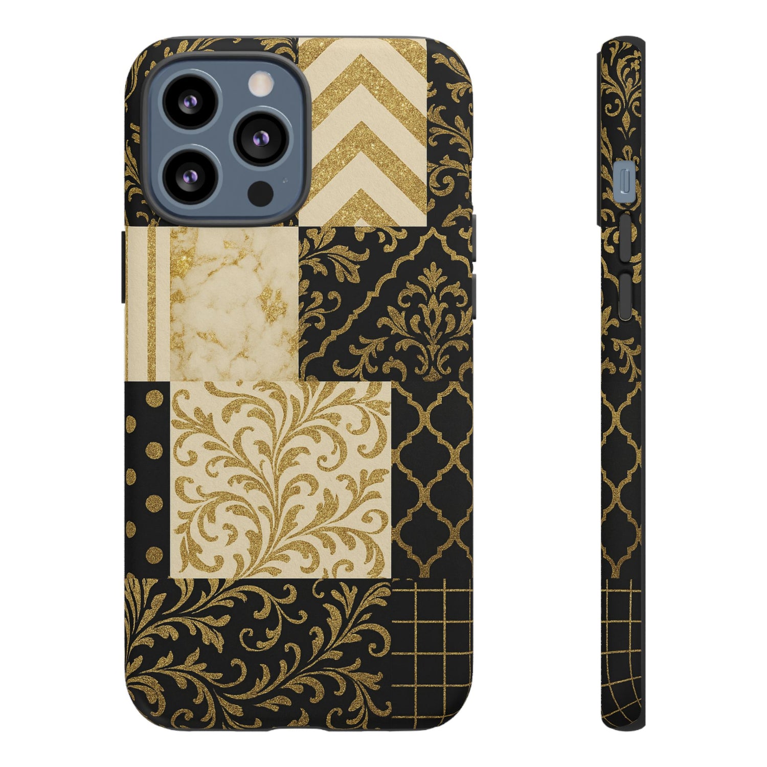 Phone Case, Luxury Black and Gold Festive Design for Christmas Gift, Holiday Decor, Tough Cases, Winter Celebration, Elegant iPhone Cover iPhone 13 Pro Max Matte