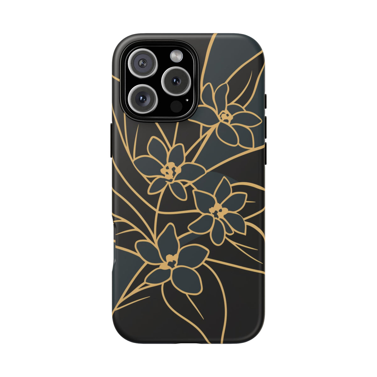 Golden Bloom - Elegant Floral Line Art Phone Case iPhone 16 Pro Max Matte