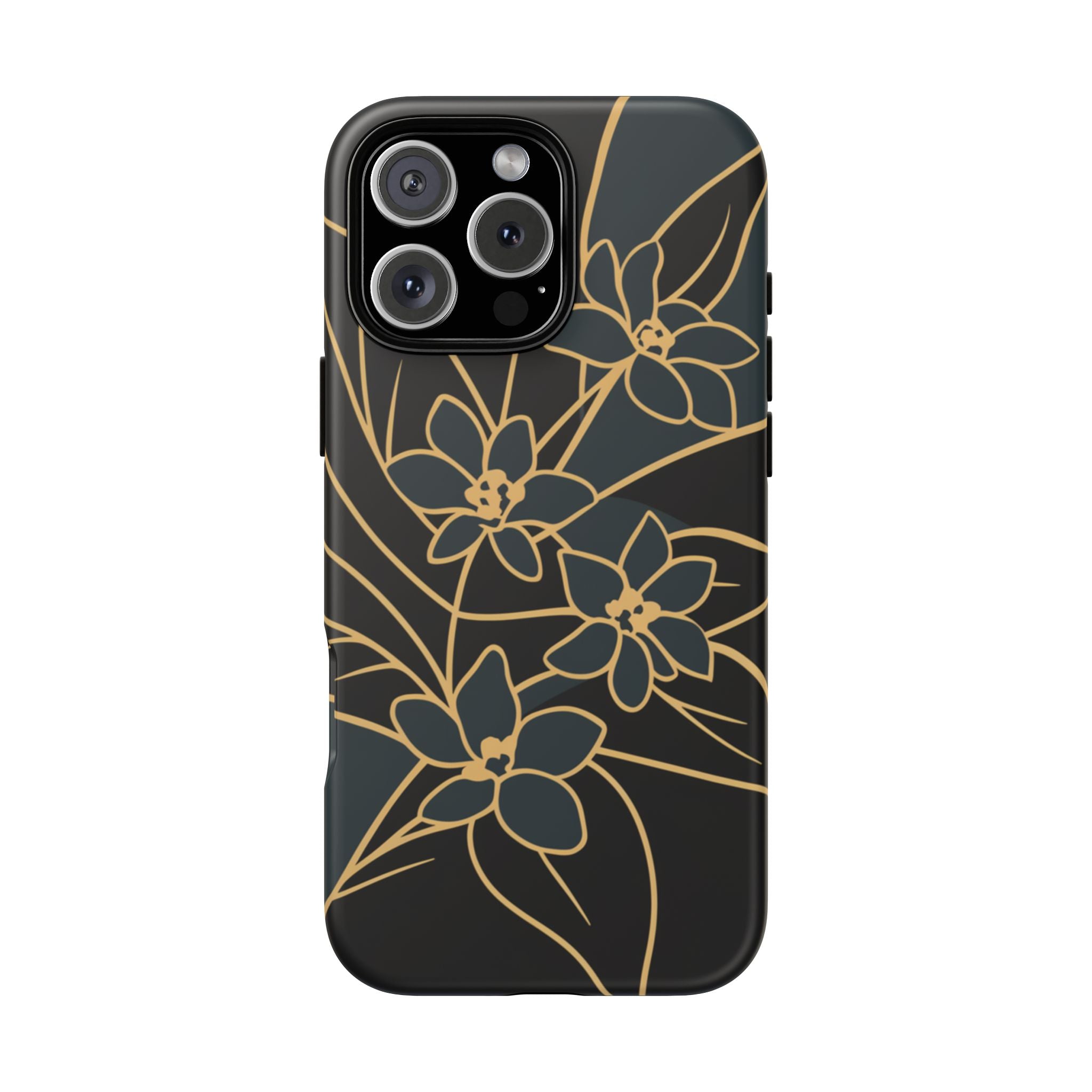 Golden Bloom - Elegant Floral Line Art Phone Case iPhone 16 Pro Max Matte