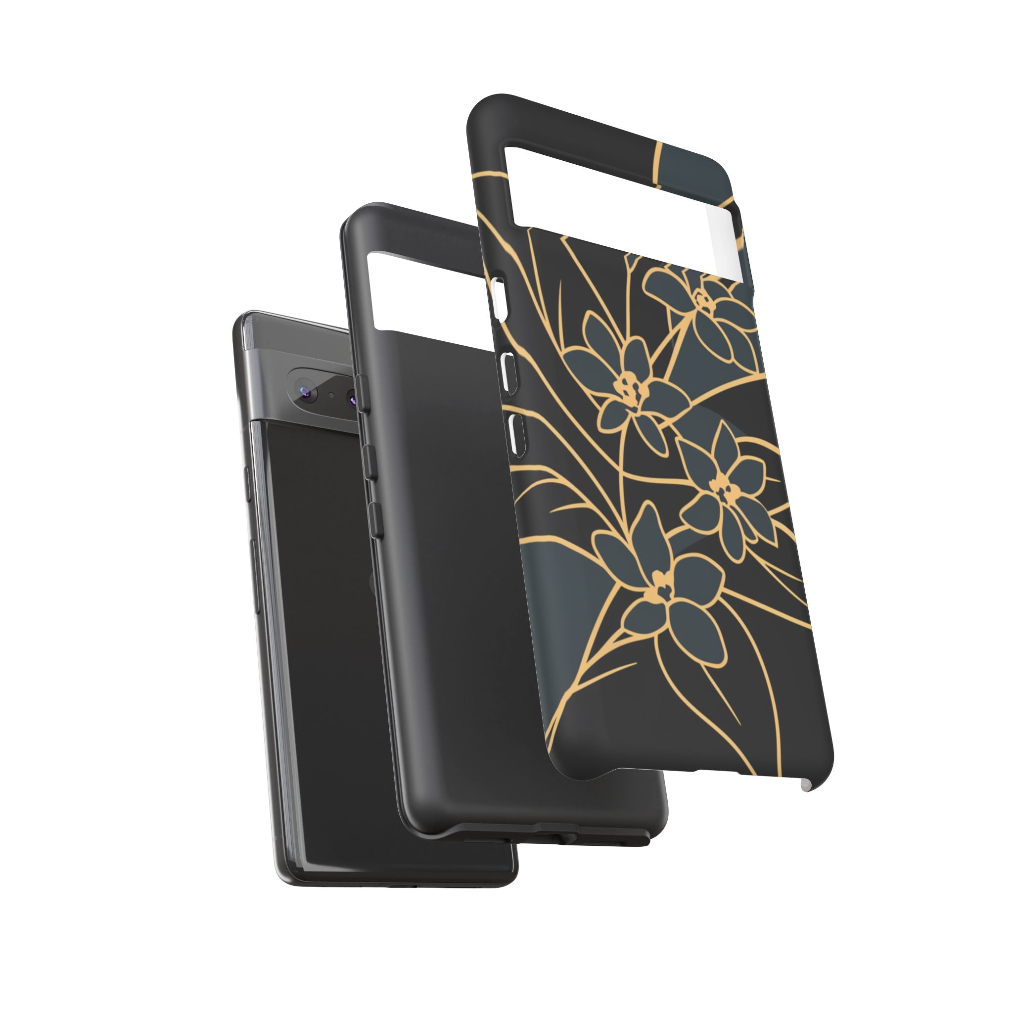 Golden Bloom - Elegant Floral Line Art Phone Case
