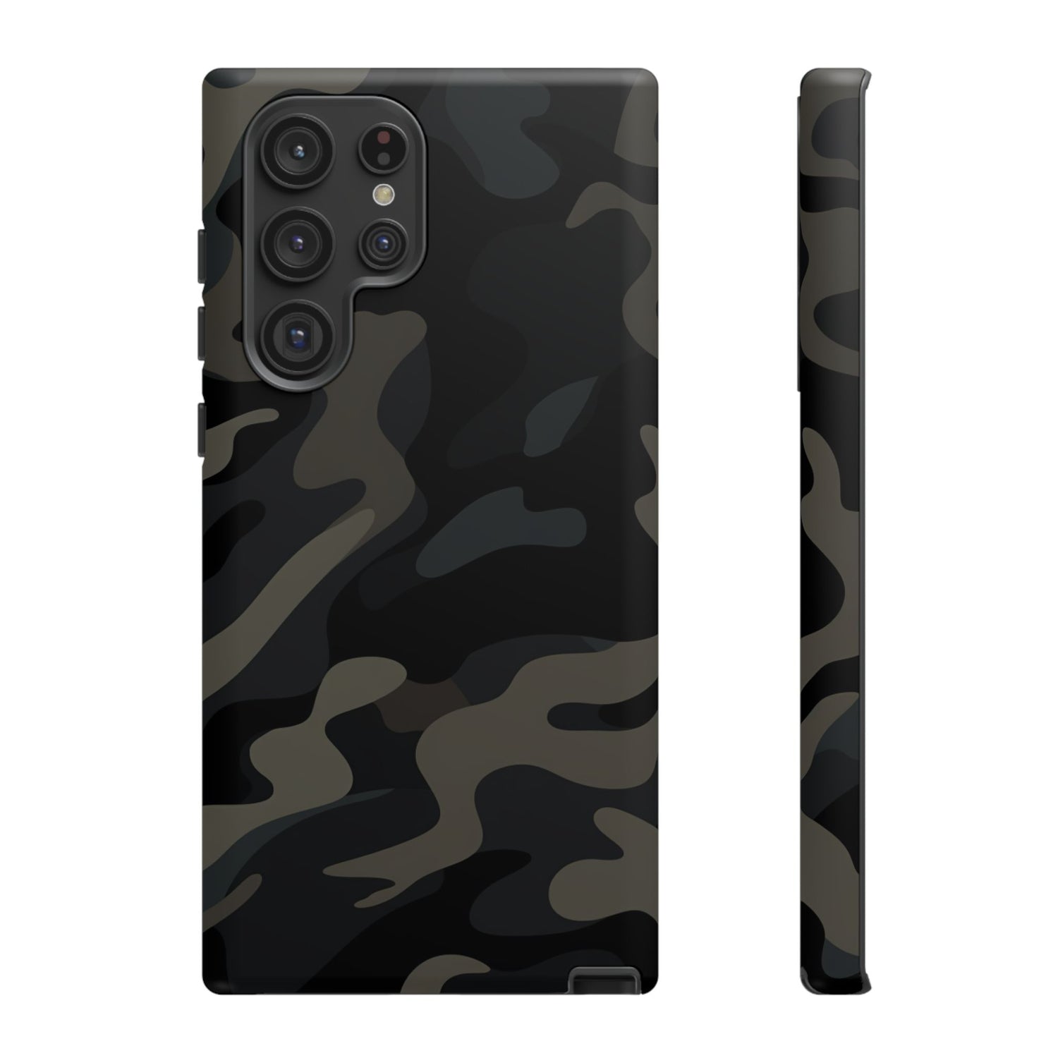 Black Camouflage Phone Case for iPhone, Samsung and Google Pixel Samsung Galaxy S22 Ultra Matte