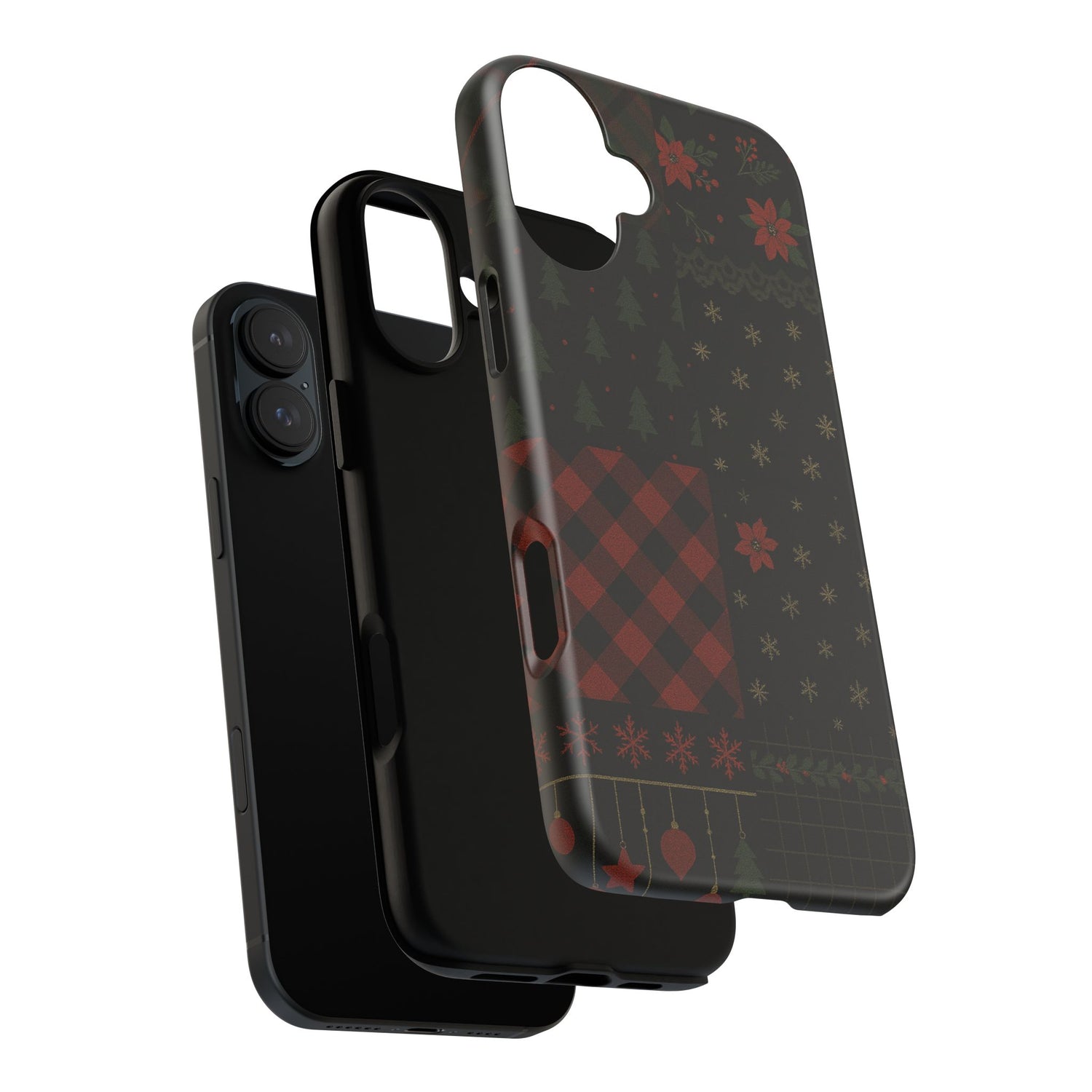 Black Festive Phone Case - Christmas Phone Cover - Tough Design