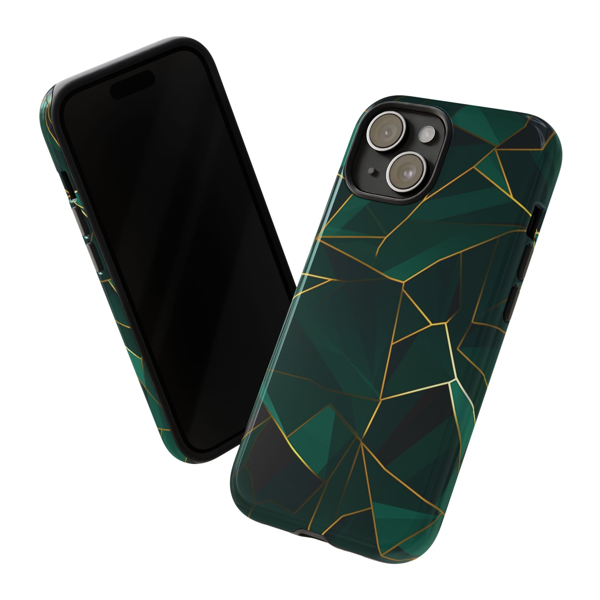 Emerald Veil - Geometric Luxe Phone Case