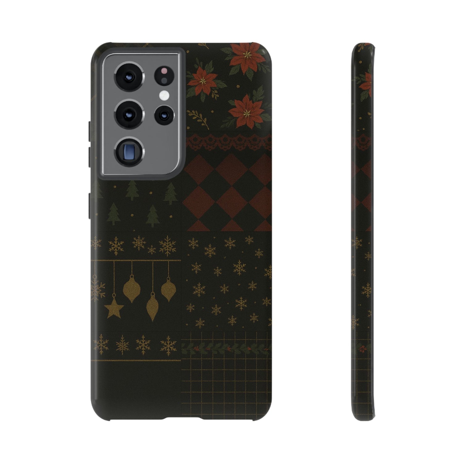 Black Luxury Phone Case for Christmas Festive Season - Tough design Samsung Galaxy S21 Ultra Glossy