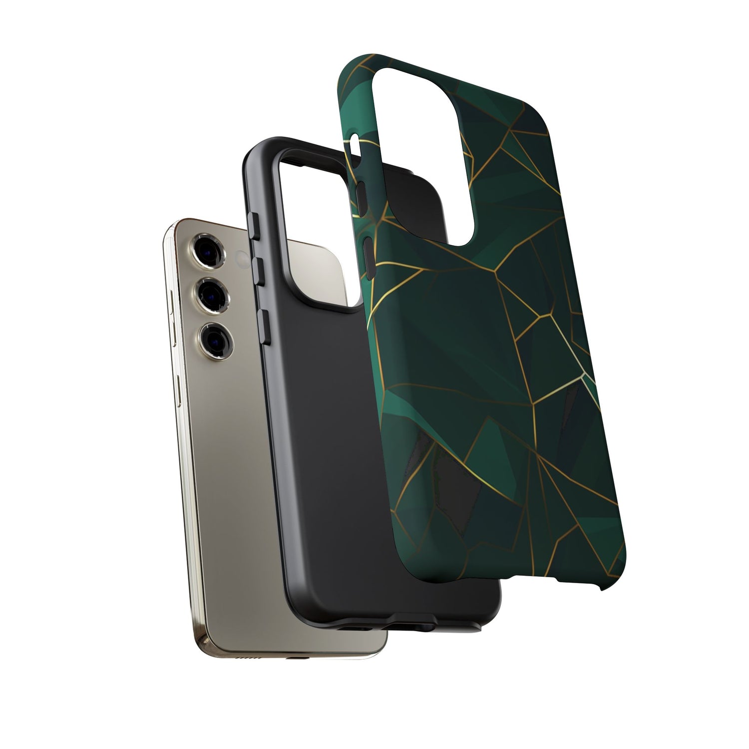 Emerald Veil - Geometric Luxe Phone Case