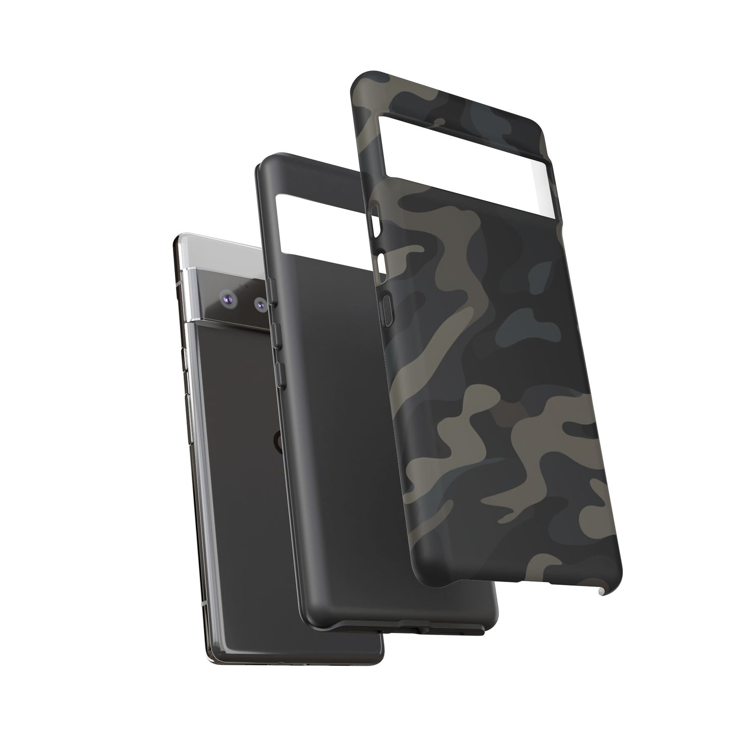 Black Camouflage Phone Case for iPhone, Samsung and Google Pixel