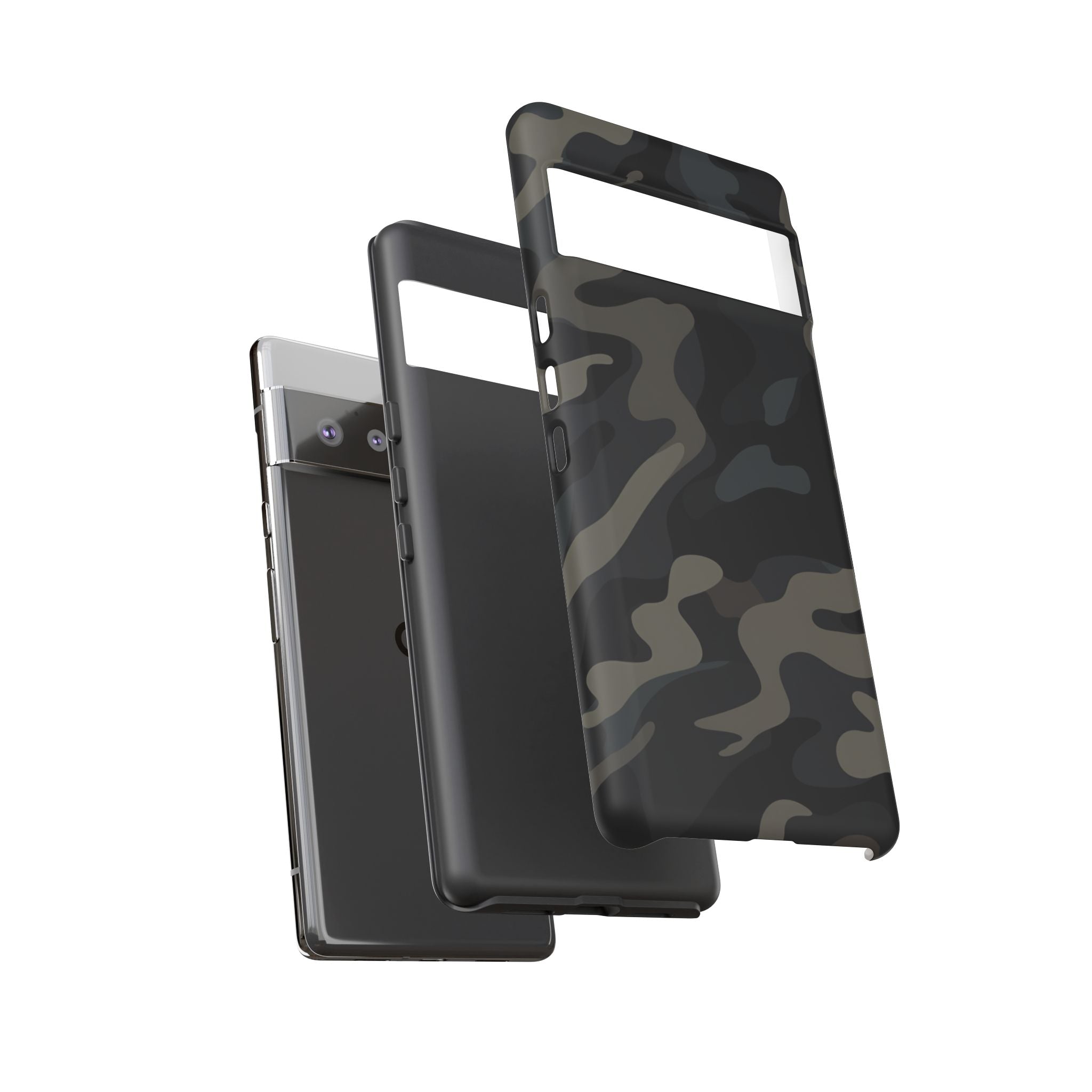 Black Camouflage Phone Case for iPhone, Samsung and Google Pixel