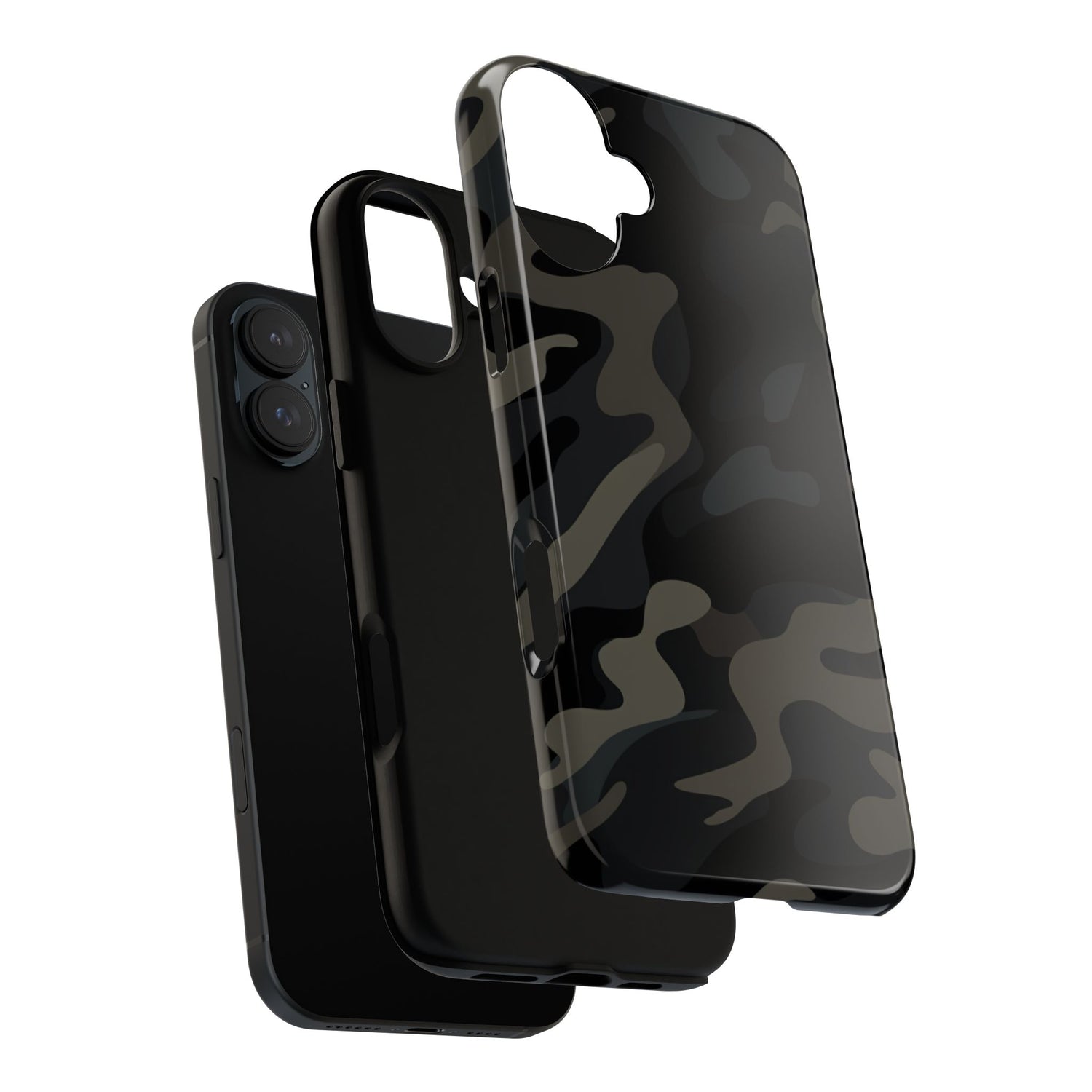 Black Camouflage Phone Case for iPhone, Samsung and Google Pixel