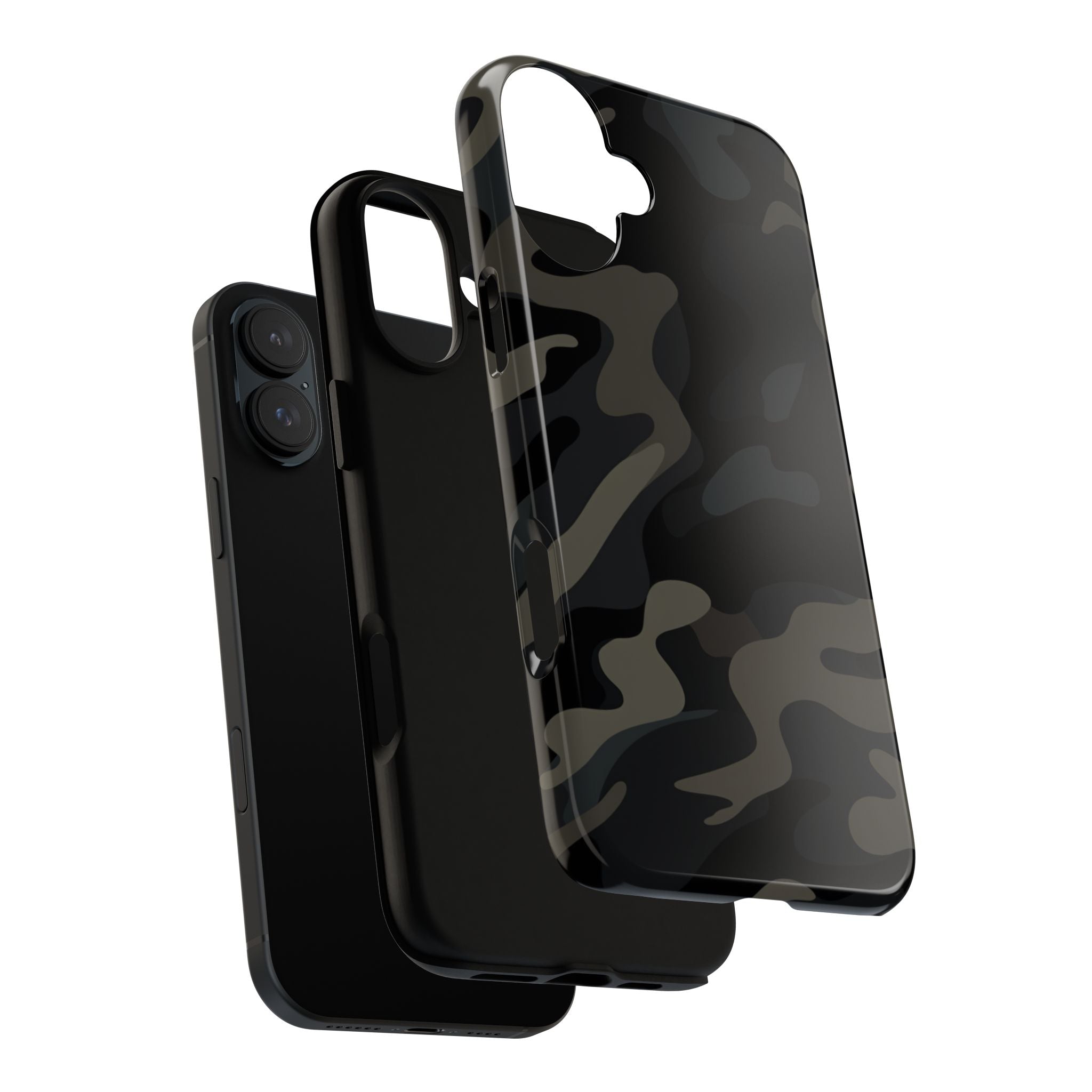Black Camouflage Phone Case for iPhone, Samsung and Google Pixel