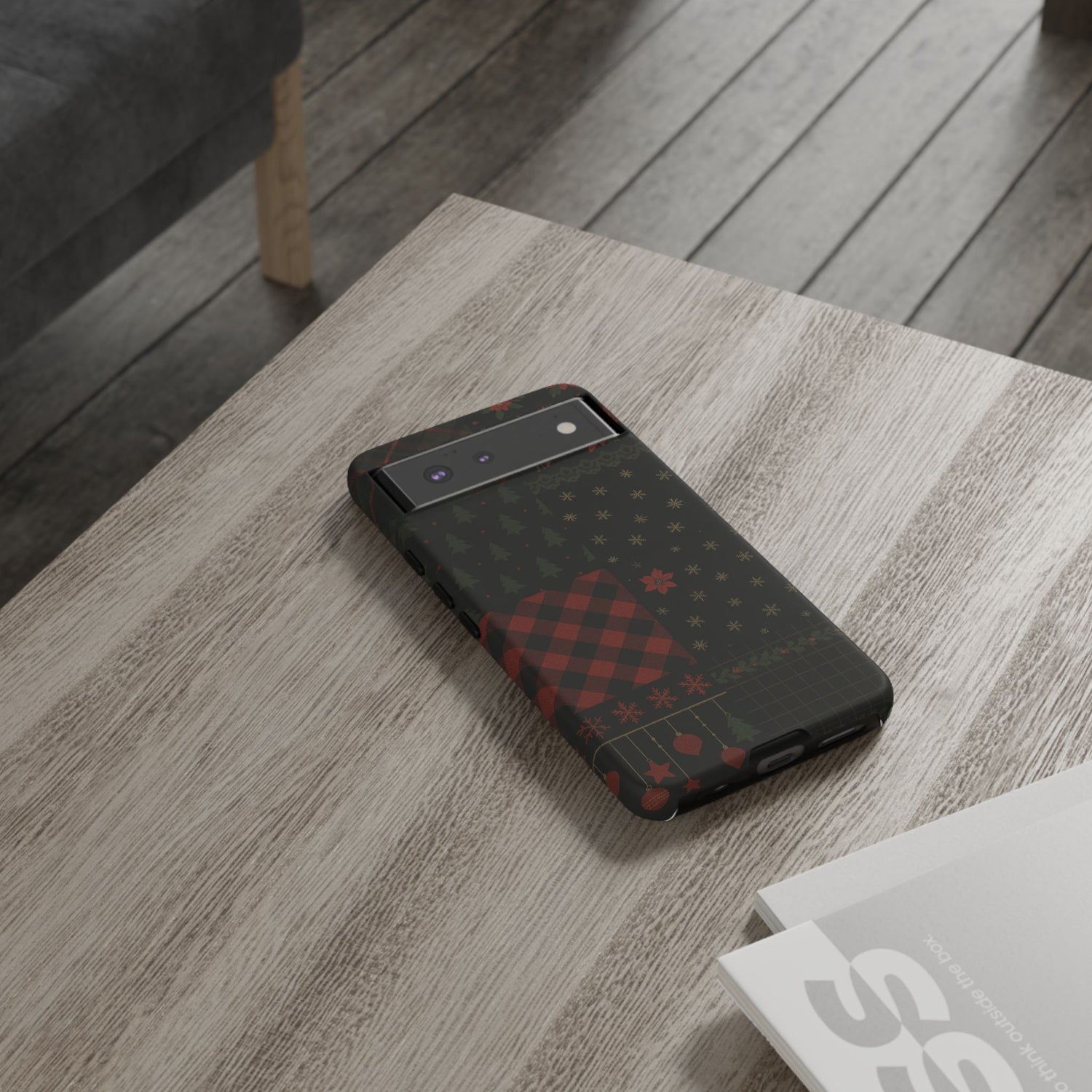 Black Festive Phone Case - Christmas Phone Cover - Tough Design