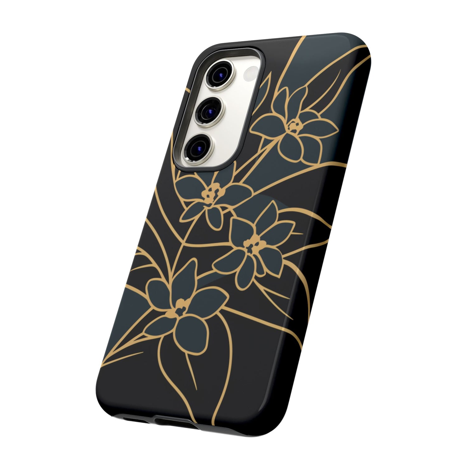 Golden Bloom - Elegant Floral Line Art Phone Case