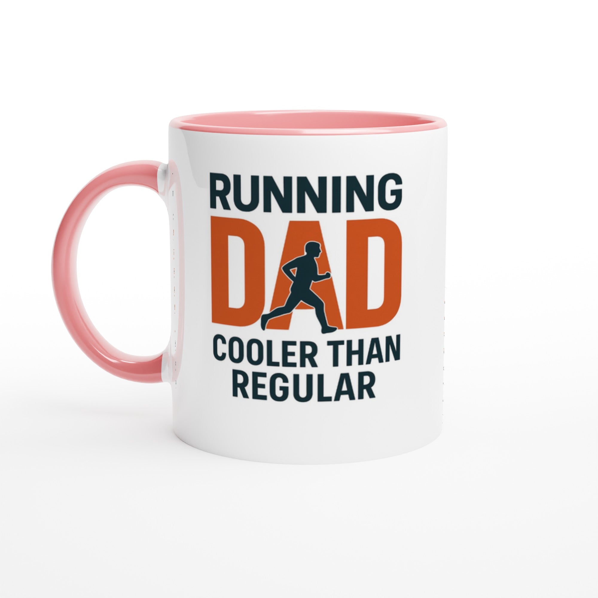 Running Dad Mug - Cooler than Regular Dad | 11oz Gift for Marathon Runners Ceramic Pink