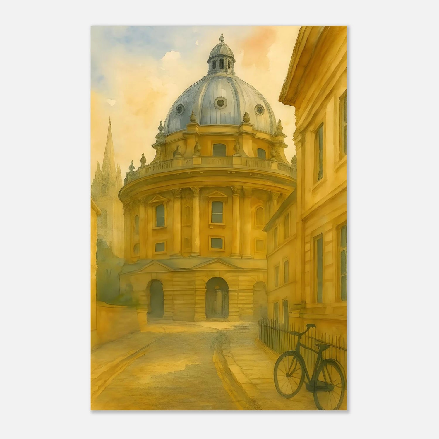 Oxford Radcliffe Camera Watercolour Poster – English University Architecture Art - Travel Print - Wall Art - A1, A2, A3, A4 Poster 30x45 cm 12x18″