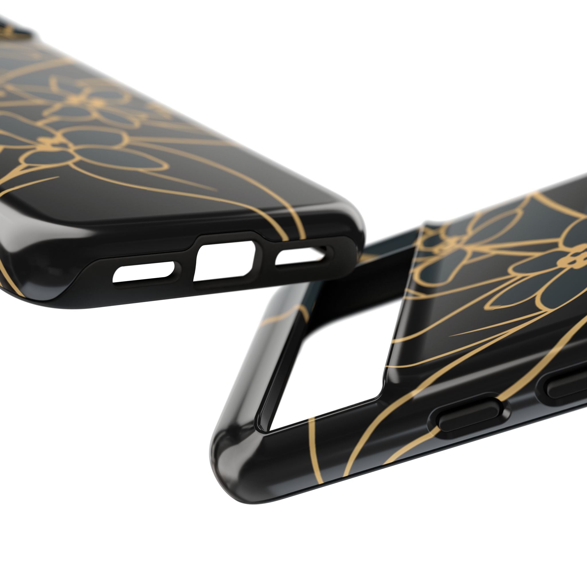 Golden Bloom - Elegant Floral Line Art Phone Case