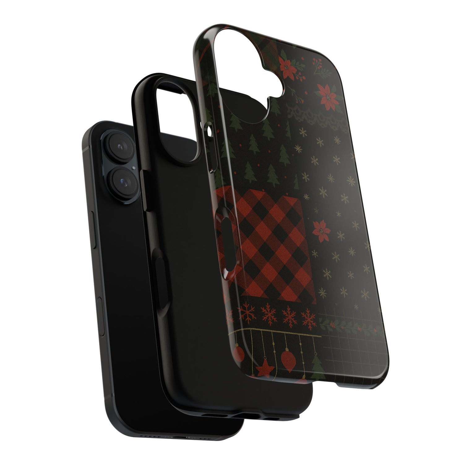 Black Festive Phone Case - Christmas Phone Cover - Tough Design