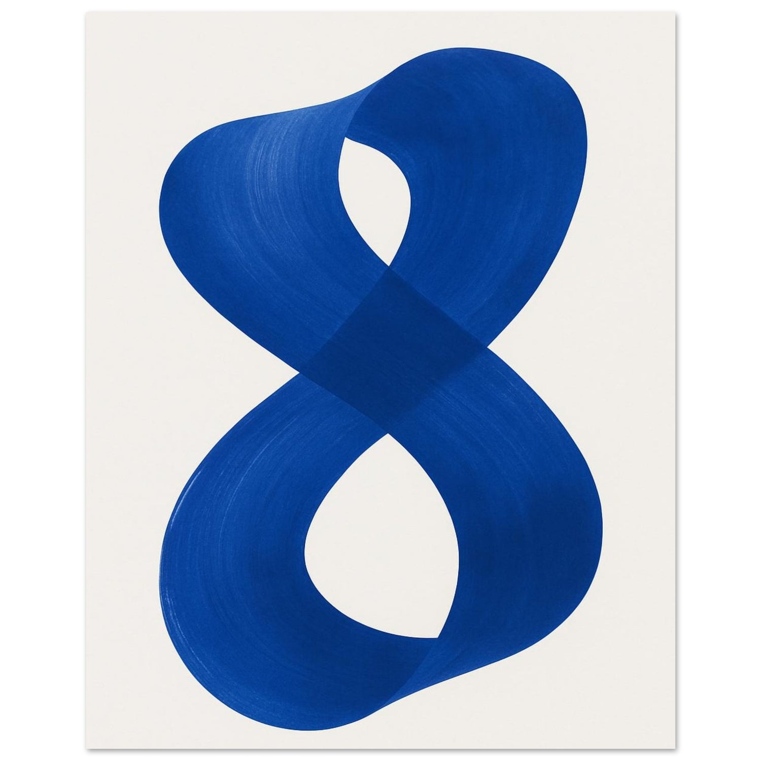 Infinity Abstract Brushstroke Art Print - Modern Minimalist Poster in Pink, Blue, Ochre, Black 40x50 cm 16x20″ Blue