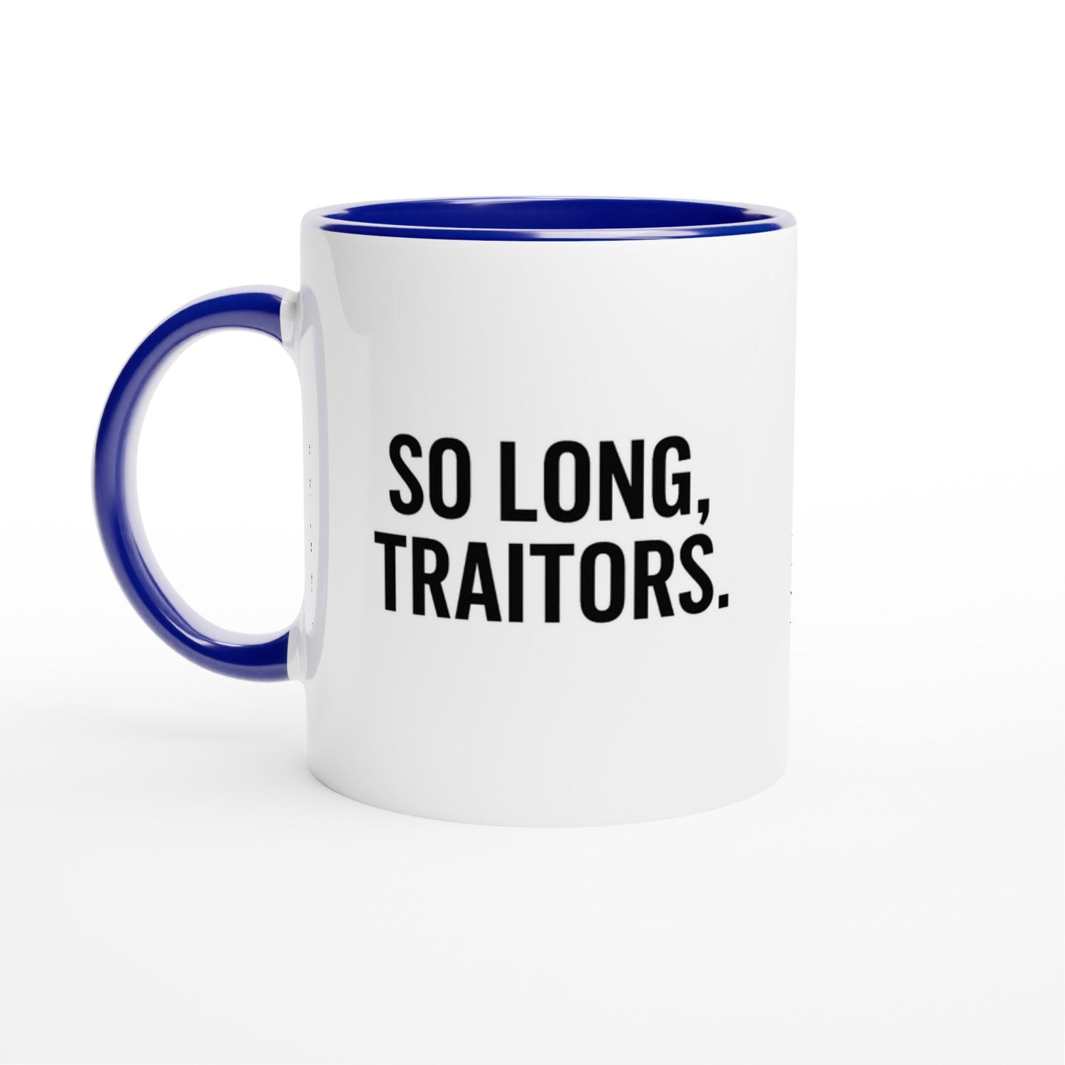 So Long, Traitors Mug - Funny Employee Leaving Gift - Ceramic Coffee Cup Ceramic Blue