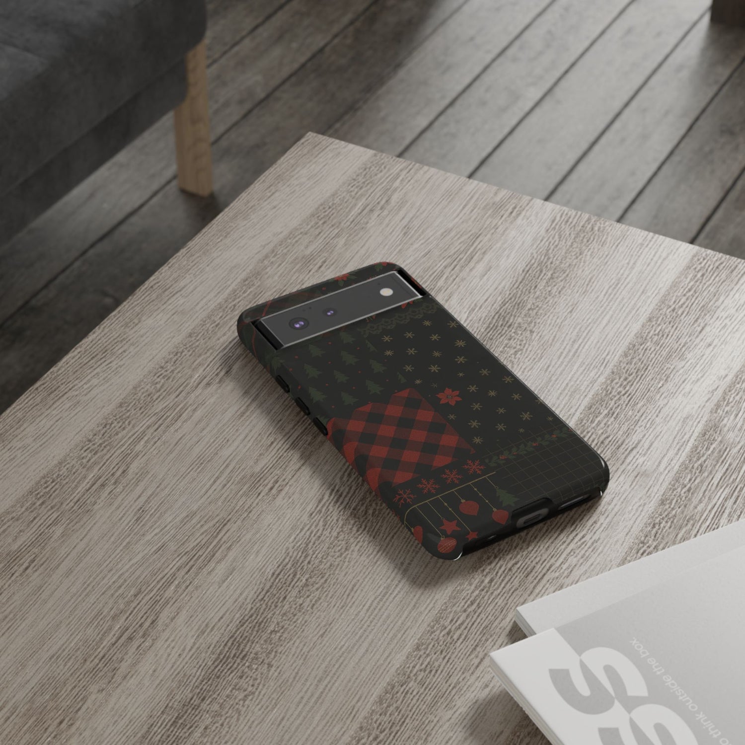 Black Festive Phone Case - Christmas Phone Cover - Tough Design