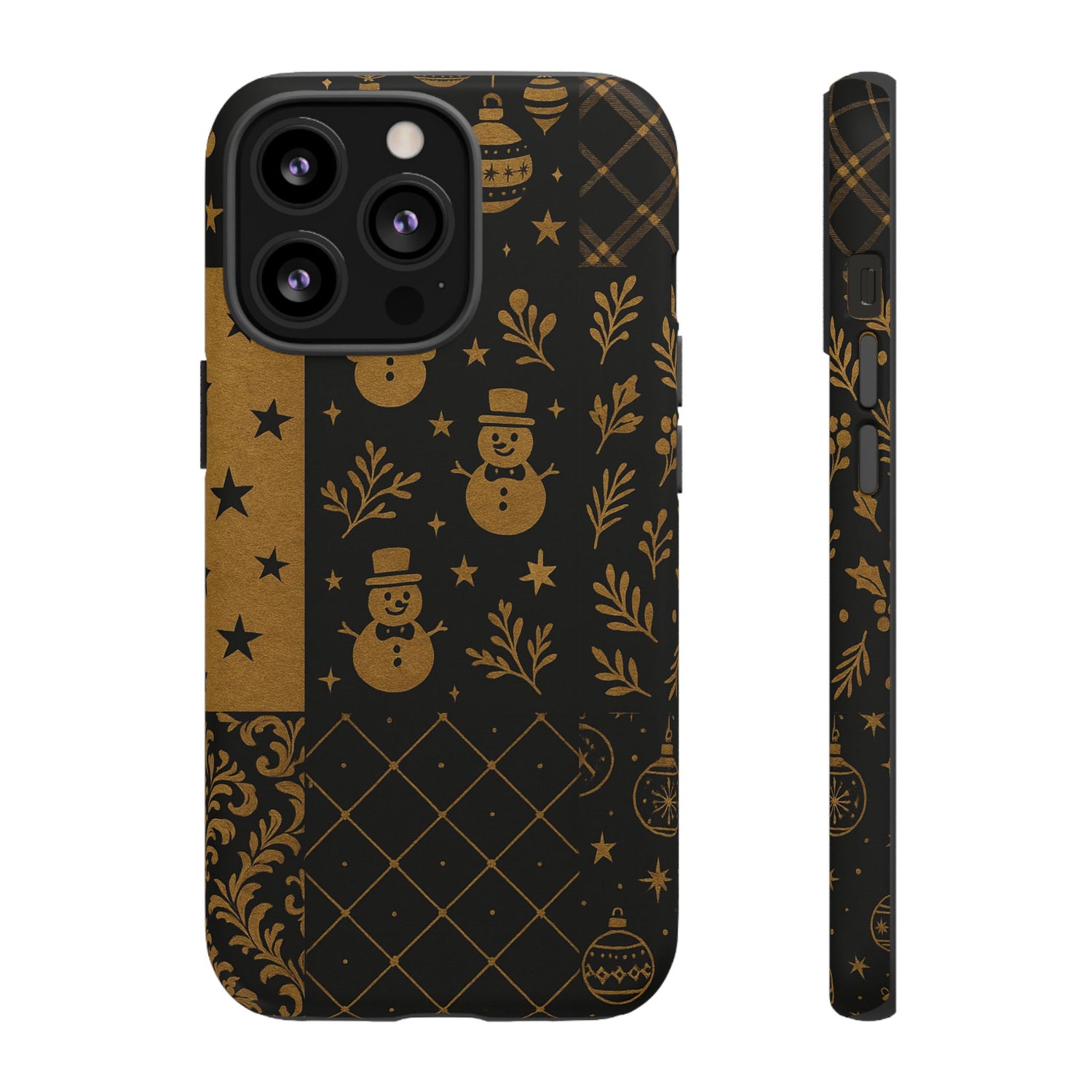 Black Festive Phone Case | Christmas Gift | Holiday Decor | Snowman Design | Tough Cases | Winter Celebration iPhone 13 Pro Matte