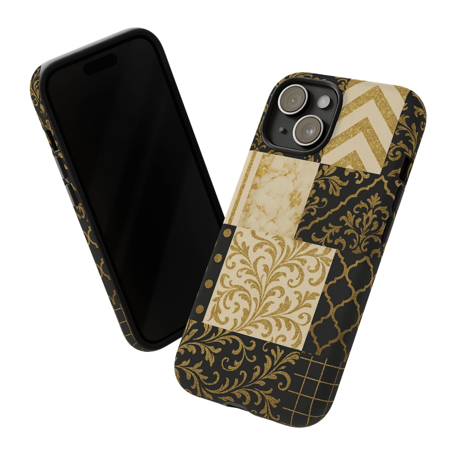 Phone Case, Luxury Black and Gold Festive Design for Christmas Gift, Holiday Decor, Tough Cases, Winter Celebration, Elegant iPhone Cover