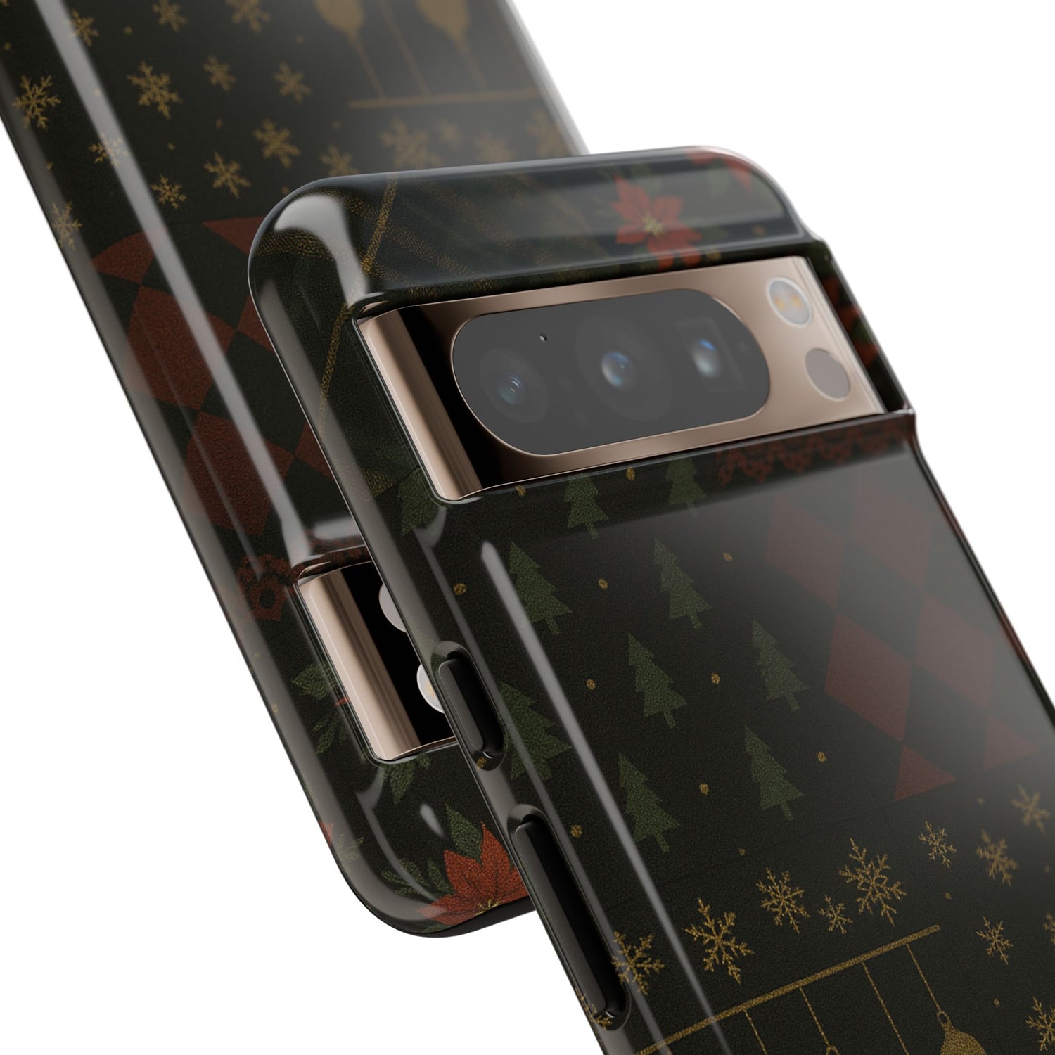 Black Luxury Phone Case for Christmas Festive Season - Tough design