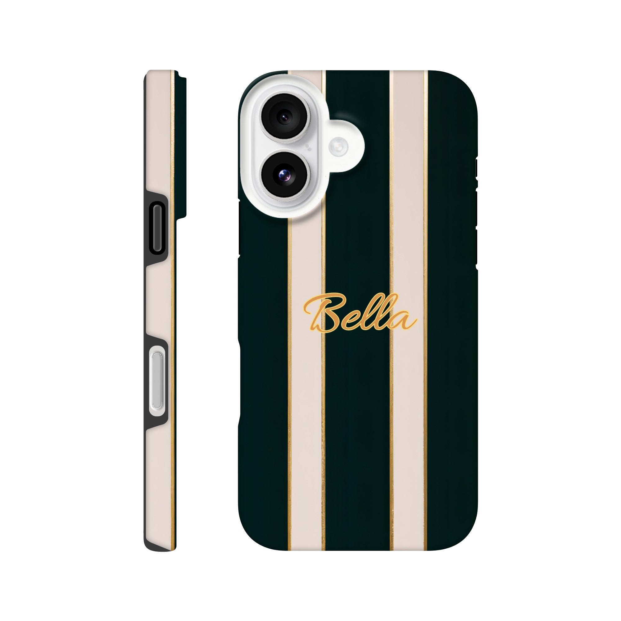 Elegant Striped Phone Case - Black & Cream Design with Gold Accents for iPhone & Samsung | Luxury Protection iPhone 16