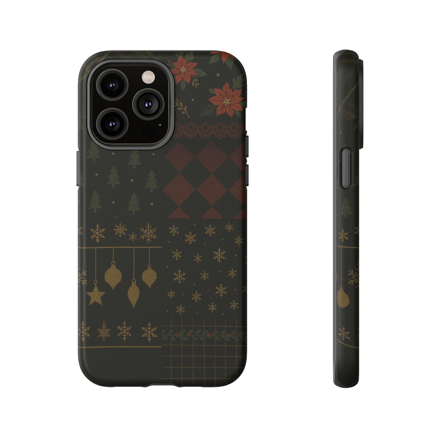 Black Luxury Phone Case for Christmas Festive Season - Tough design iPhone 14 Pro Max Matte