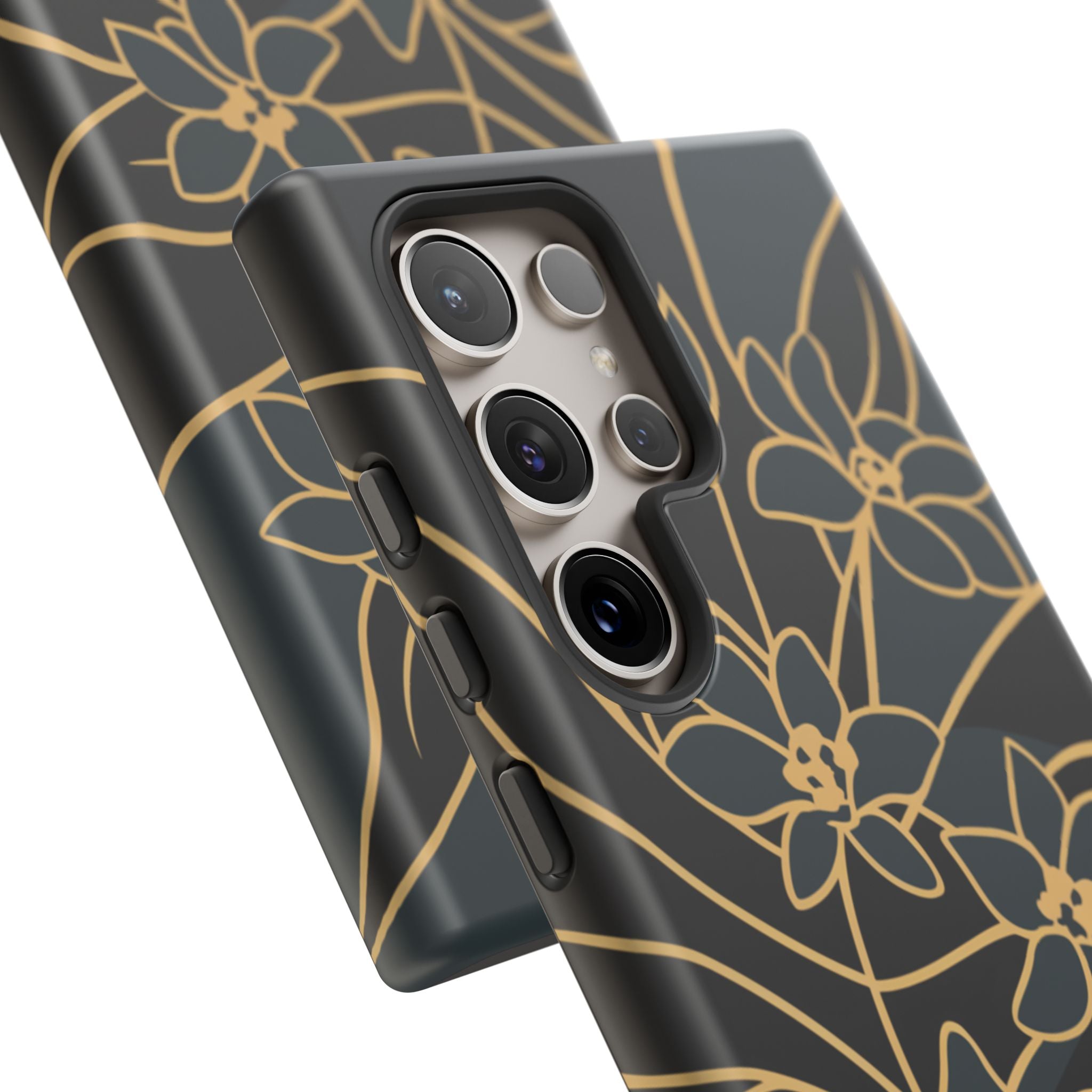 Golden Bloom - Elegant Floral Line Art Phone Case