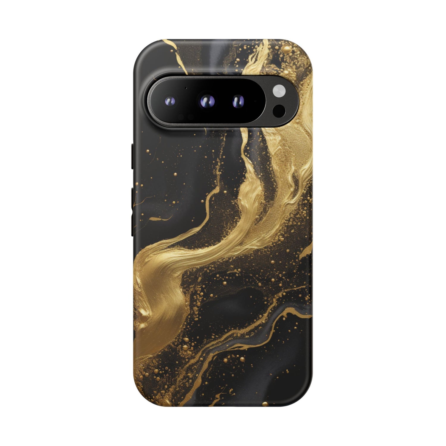 Golden Flow - Black & Gold Marble Luxe Phone Case Google Pixel 9 Pro Matte