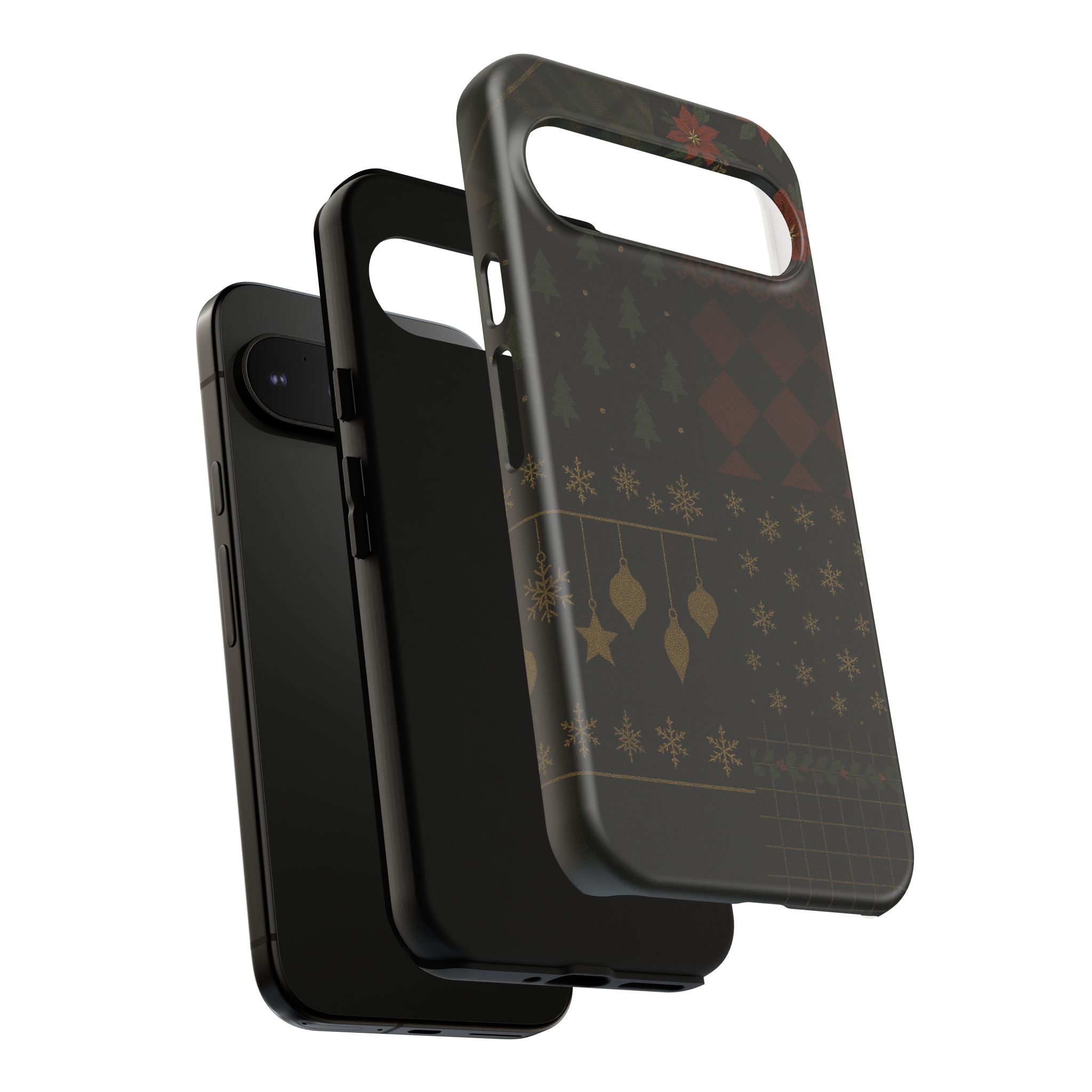 Black Luxury Phone Case for Christmas Festive Season - Tough design