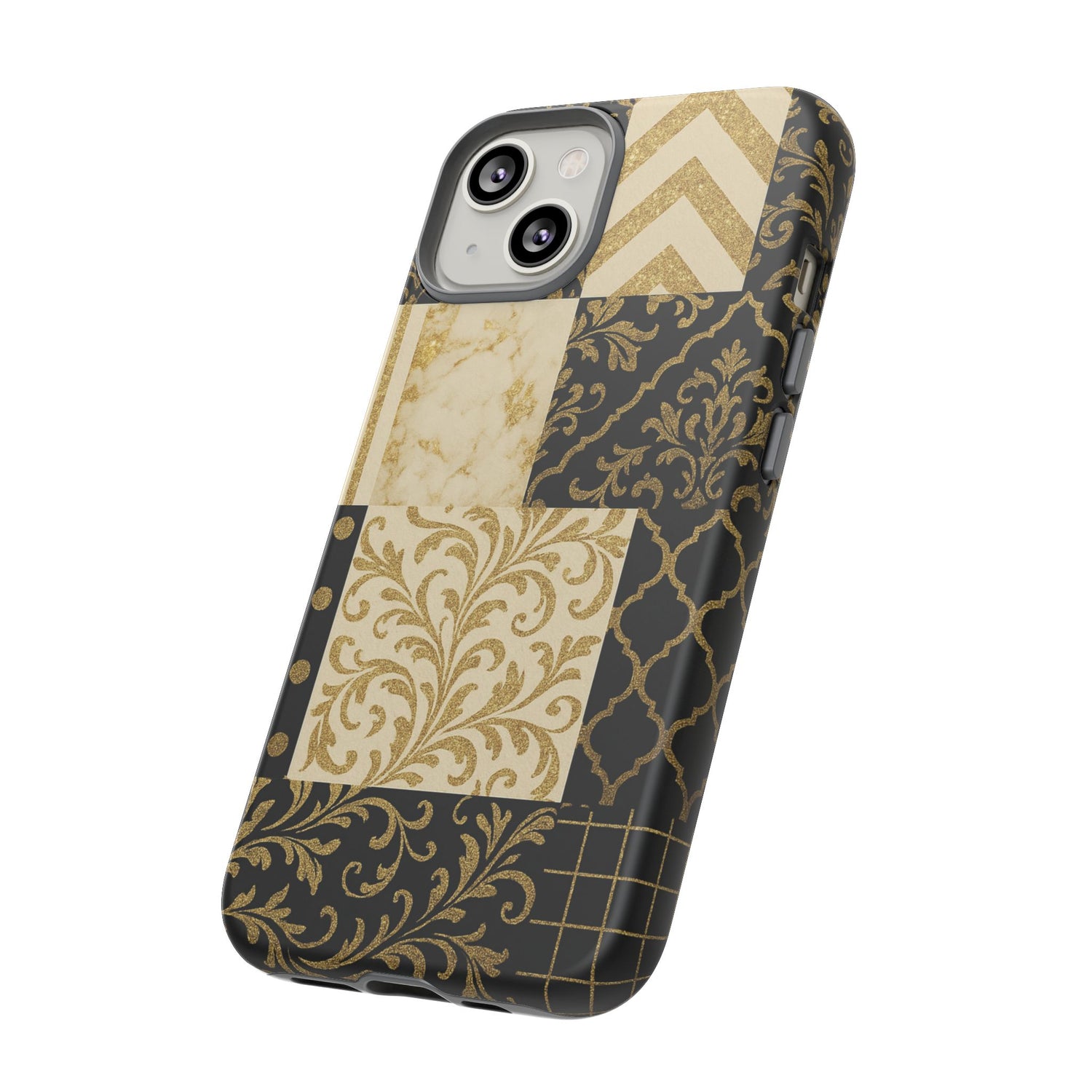 Phone Case, Luxury Black and Gold Festive Design for Christmas Gift, Holiday Decor, Tough Cases, Winter Celebration, Elegant iPhone Cover