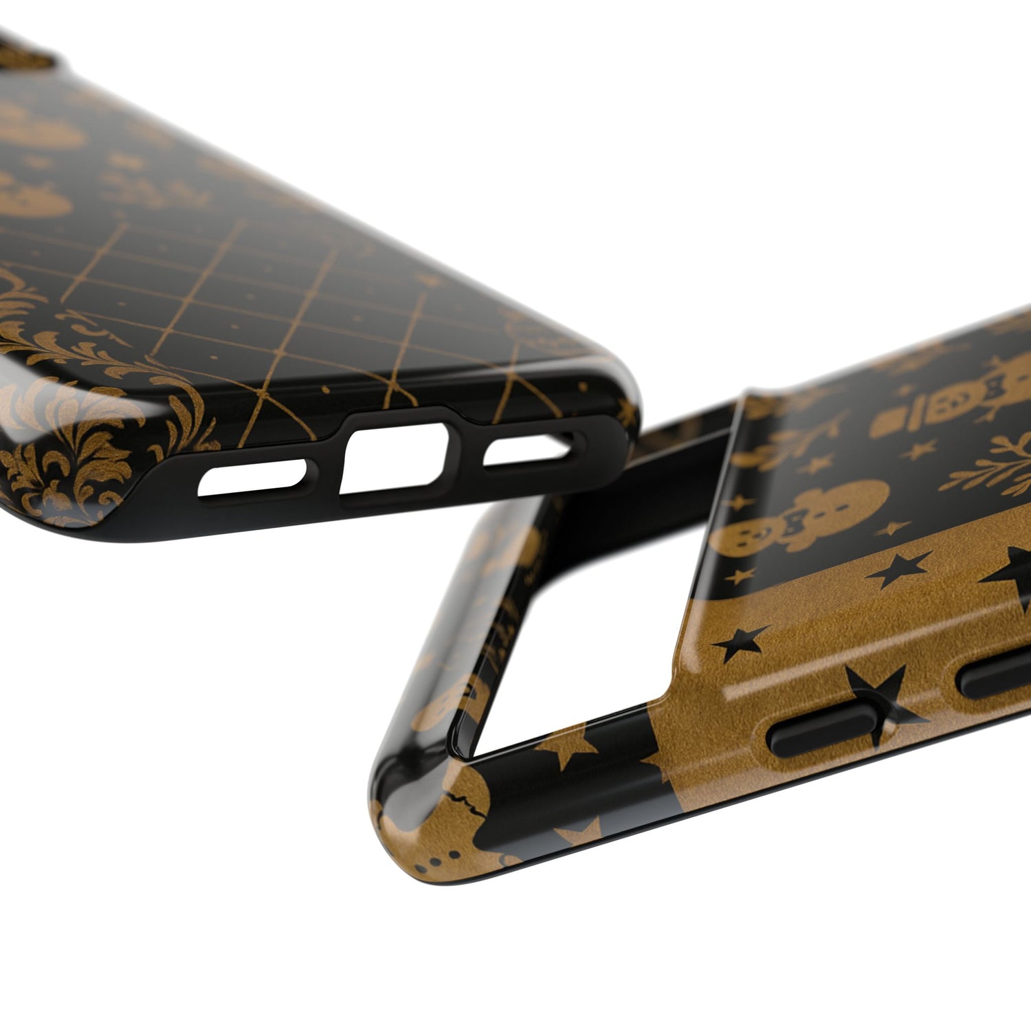Black Festive Phone Case | Christmas Gift | Holiday Decor | Snowman Design | Tough Cases | Winter Celebration