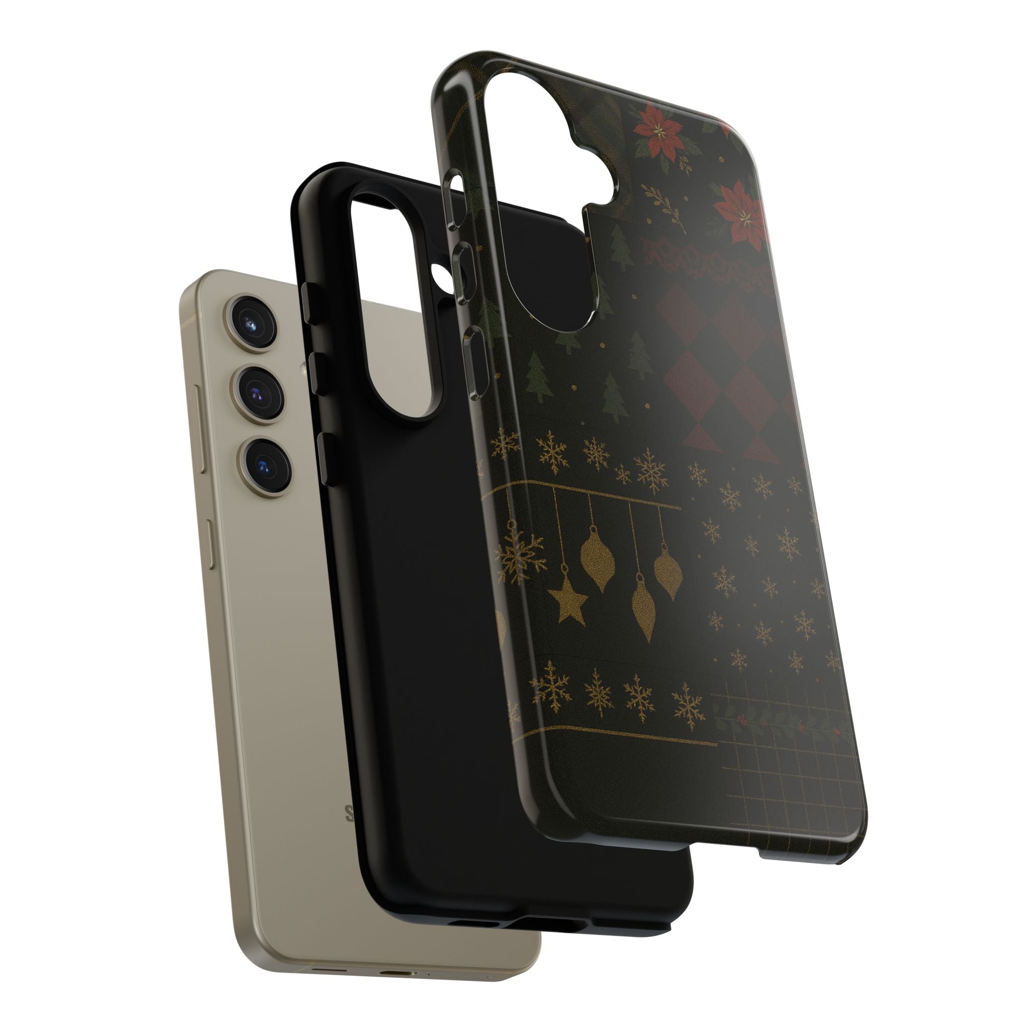 Black Luxury Phone Case for Christmas Festive Season - Tough design
