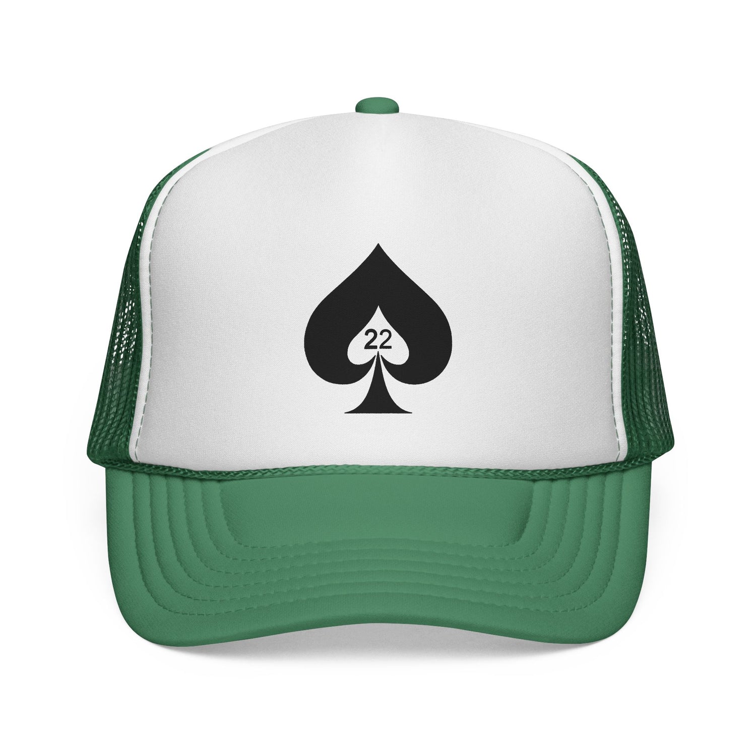 Ace of Spades Trucker Hat - Stylish Mesh Cap for Gamers, Outdoor Adventures & Festivals | Adjustable Snapback Green One size